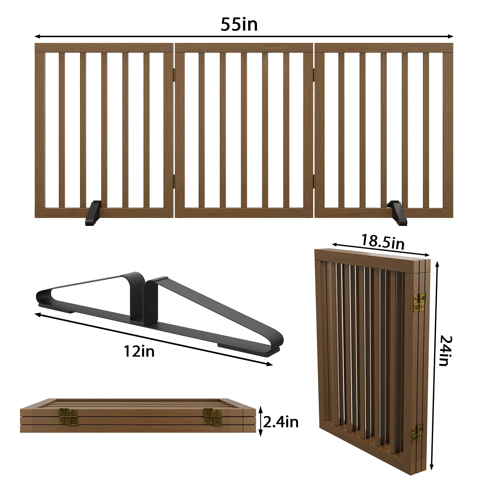 Mino Kesper Dog Gate for Stairs,Foldable Dog Gate for Indoor Doorways House,Freestanding Pet Gates for Dogs,Doogie Puppy Fence G