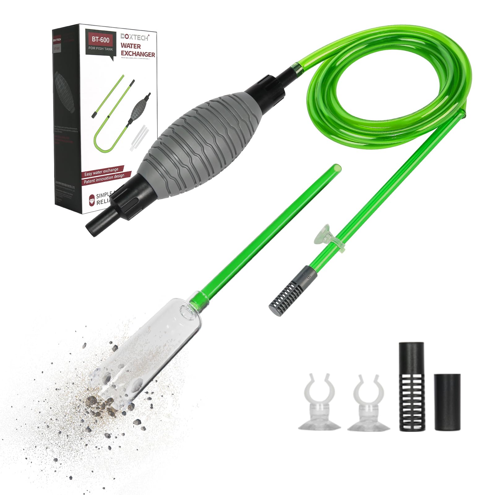 Boxtech Fish Tank Water Change, Vacuum Siphon Water Changer Pump Sand Cleaner For Aquarium Water Filter