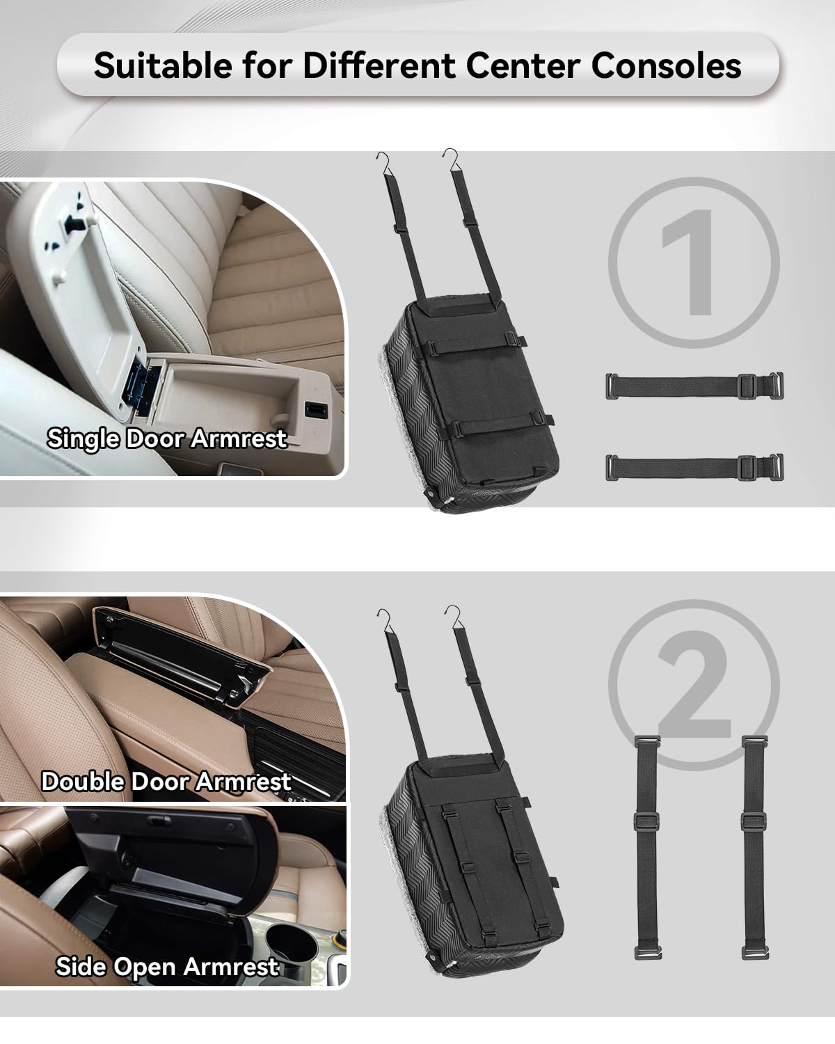 Petsfit Center Console Dog Car Seat With Safe Protection Hooks, Pet Car Seat With Upgraded Safety Tethers, Washable Cushion, Console Dog Car Seats For Small Dogs Up To 9 Lbs(Black)