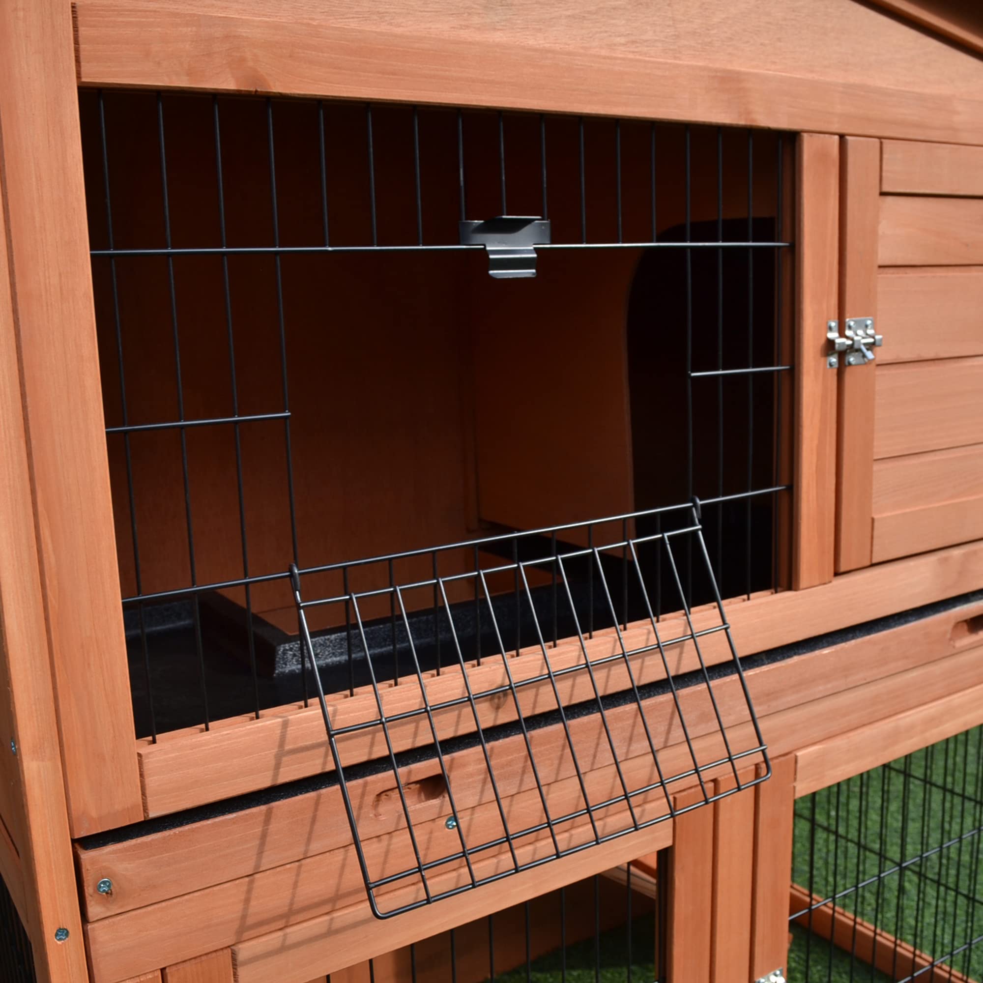 Pawhut 40'' Wooden Rabbit Hutch Small Animal House Pet Cage