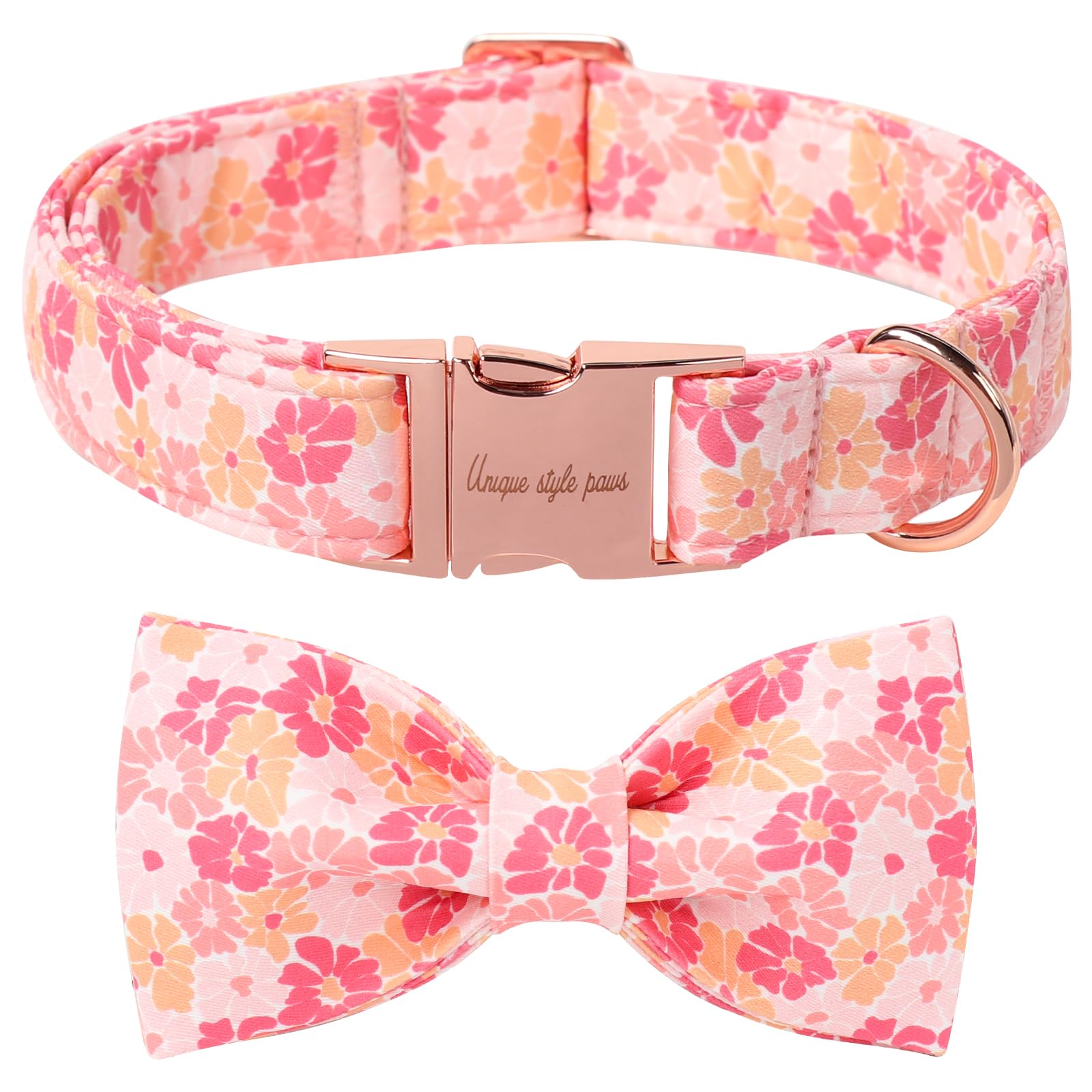 Unique Style Paws Cartoon Dog Collar With Bow Spring Summer Puppy Collar With Flower For Small Medium Large Boys Girls Dogs