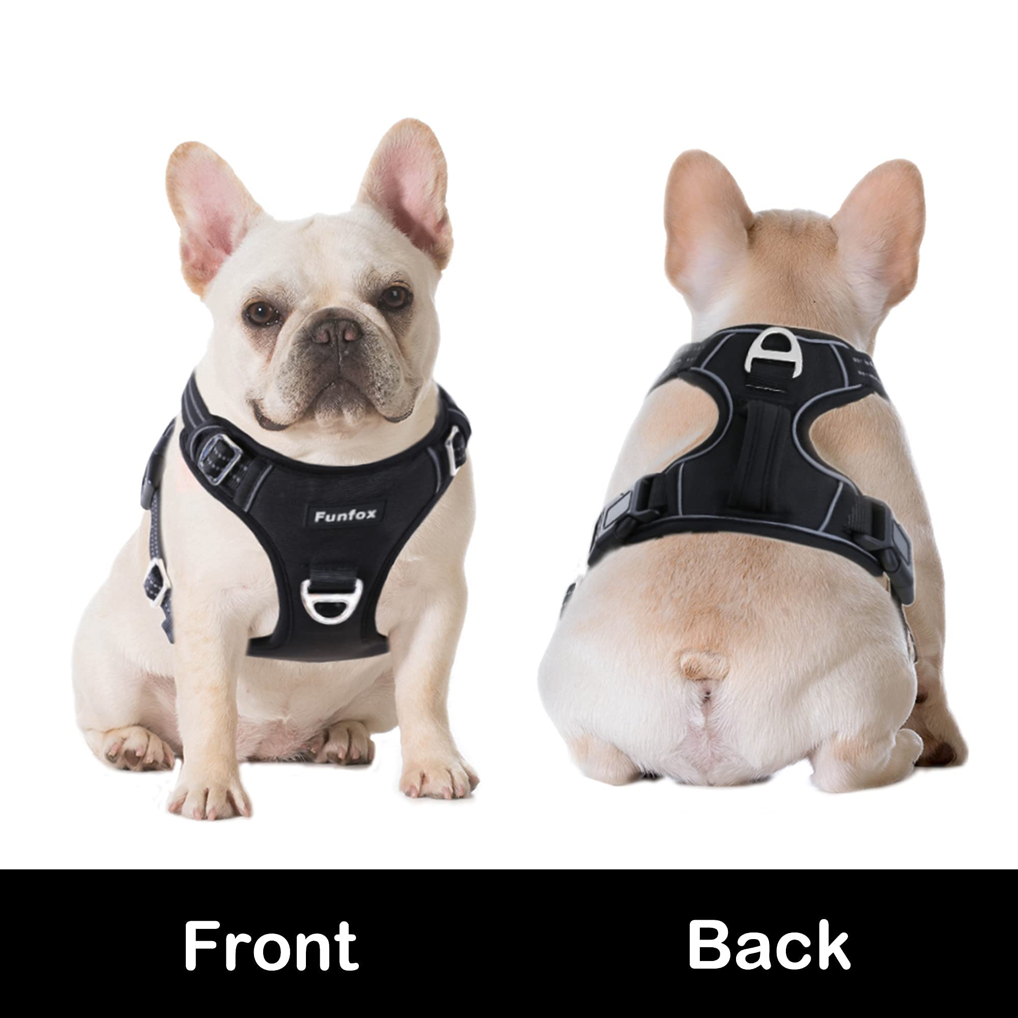 Funfox Dog Harness X-Large No Pull Pet Harness, Adjustable Dog Vest For Easy Walking, Breathable Oxford Material, Reflective Strips With Metal Front Clip For Control Large Breed Dogs