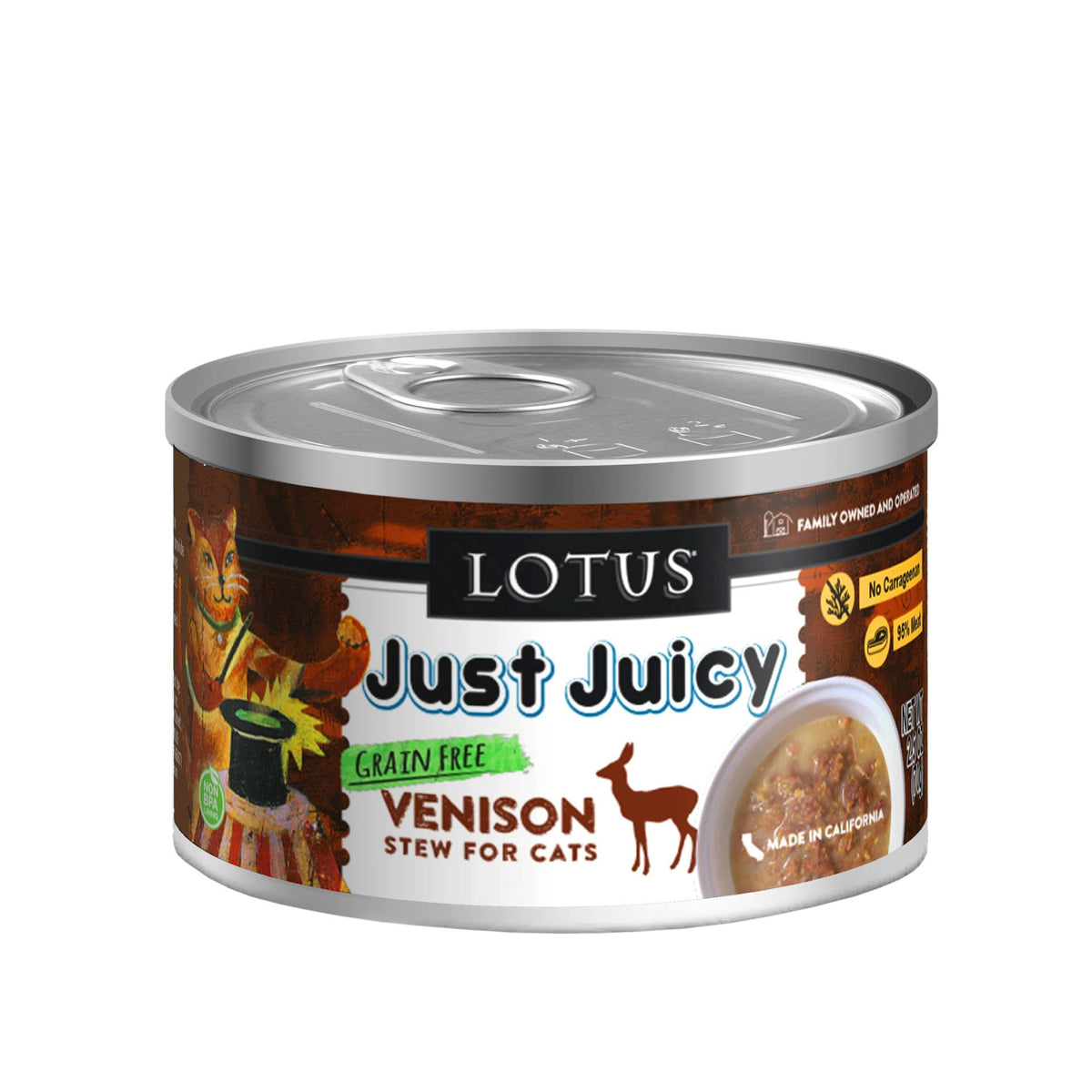 Lotus, Just Juicy Venison Stew Grain-Free Wet Cat Food, 5.3 Ounce
