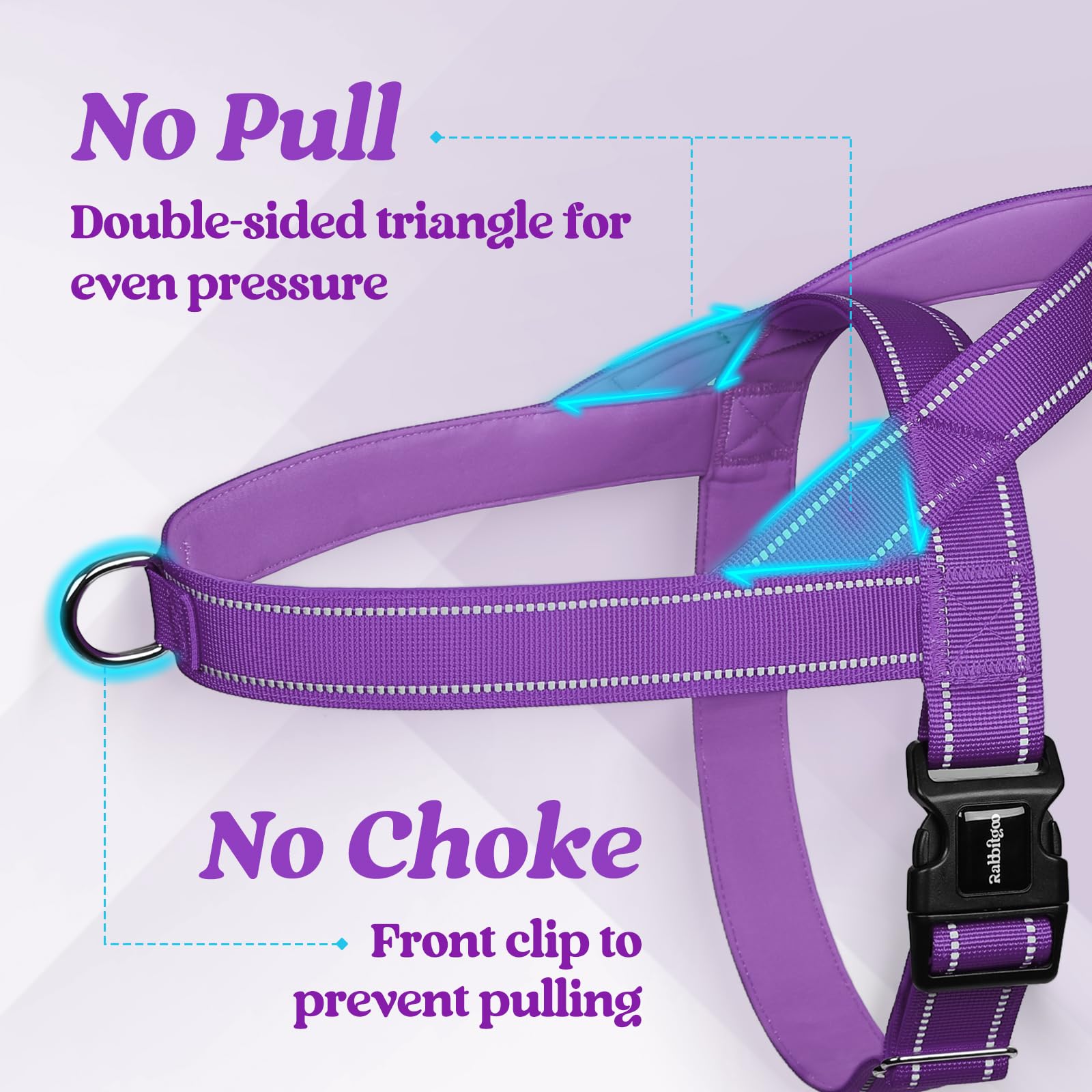 Rabbitgoo Dog Harness No Pull, Quick Fit For Small Dogs With Soft Padded Handle, Chest Adjustable Reflective Pet Vest, No Choke