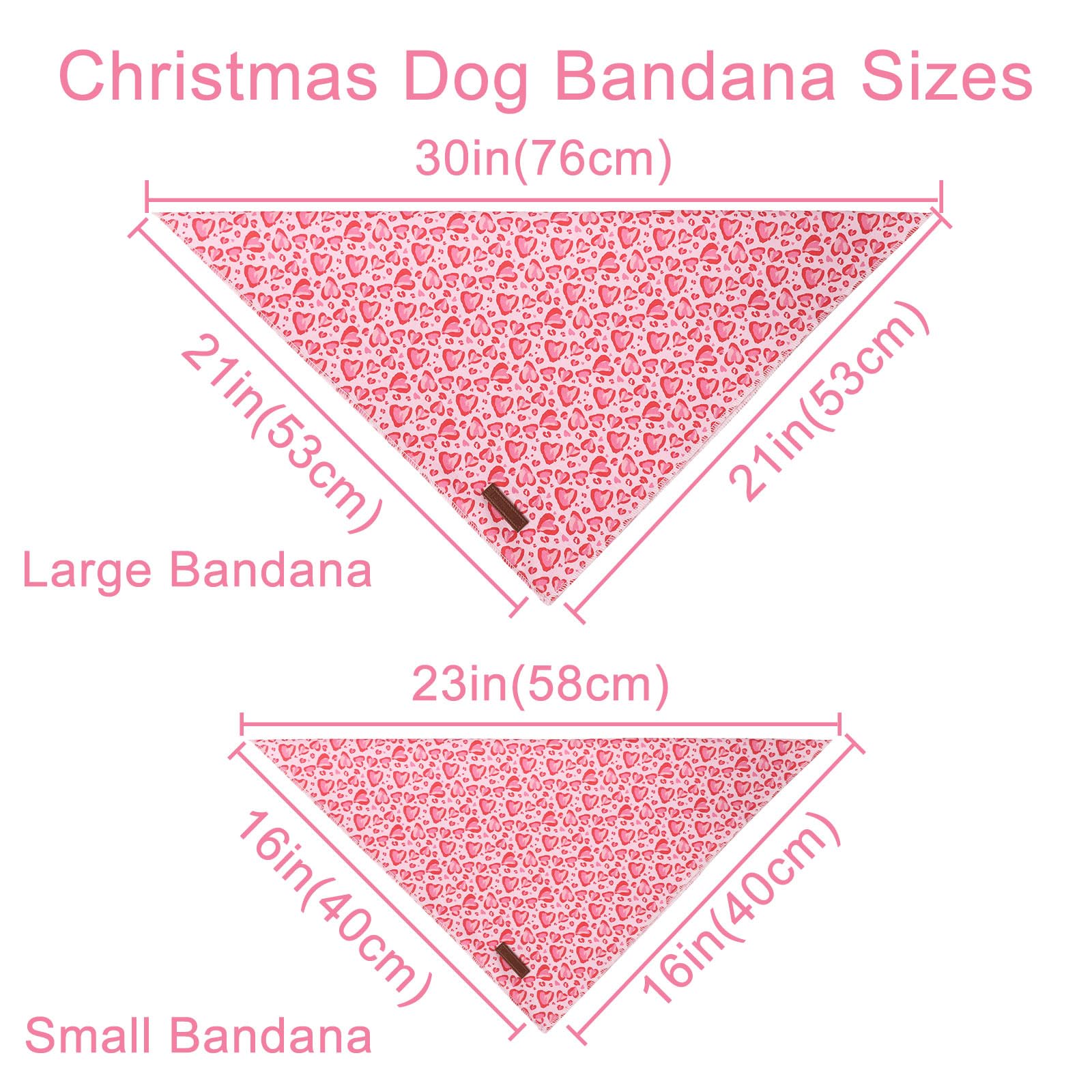 Up Urara Pup Valentine Triangle Pink Heart Bandana, Cotton Kerchief For Small To Medium Dogs Or Cats, Adorable Puppy Or Boy Dog