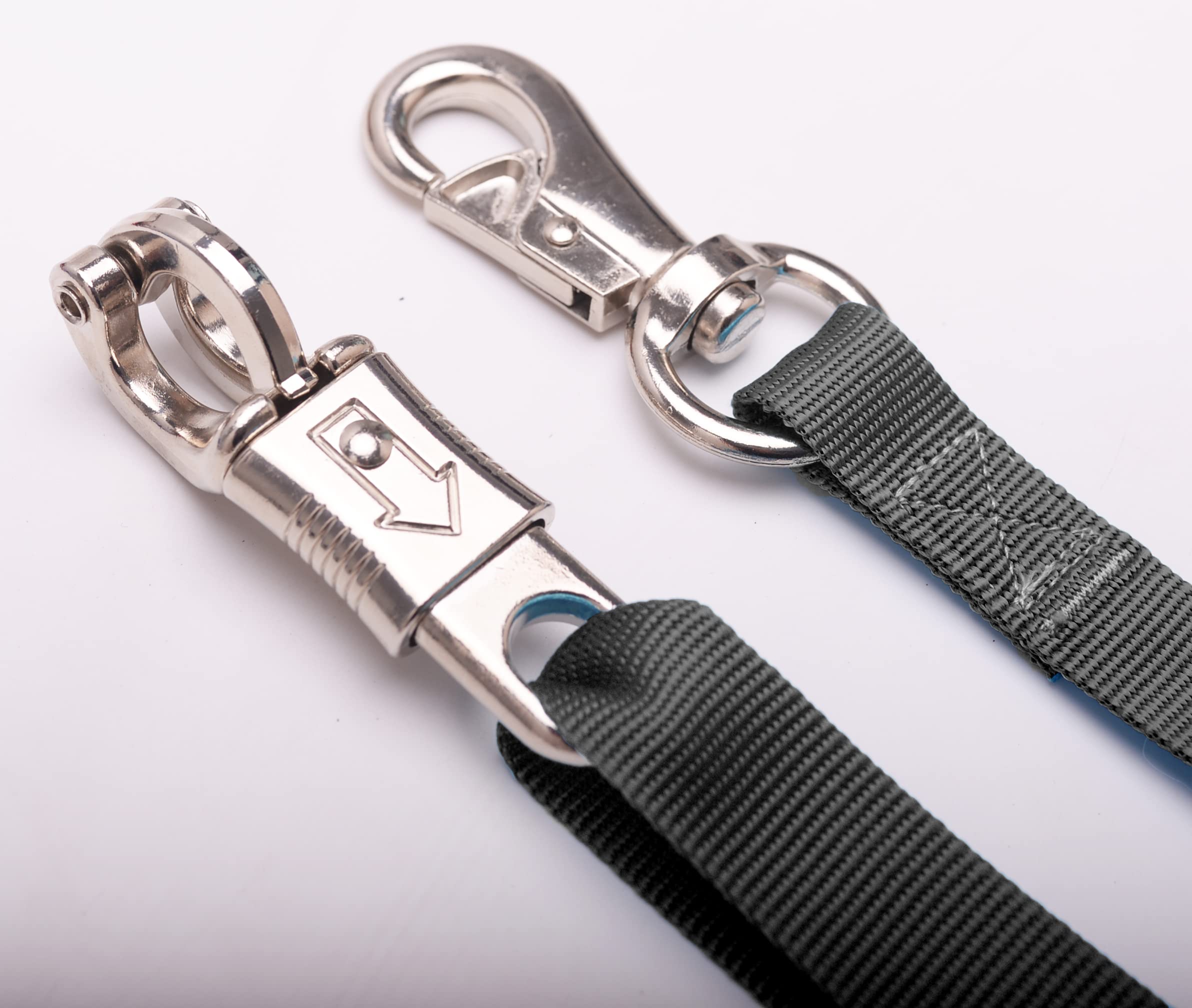 Loaged Adjustable Nylon Cross Ties (2 Pack)-Cross Tie With Panic Snap And Bull Snap - Adjusts From 44.5' To 78.3' (Black)