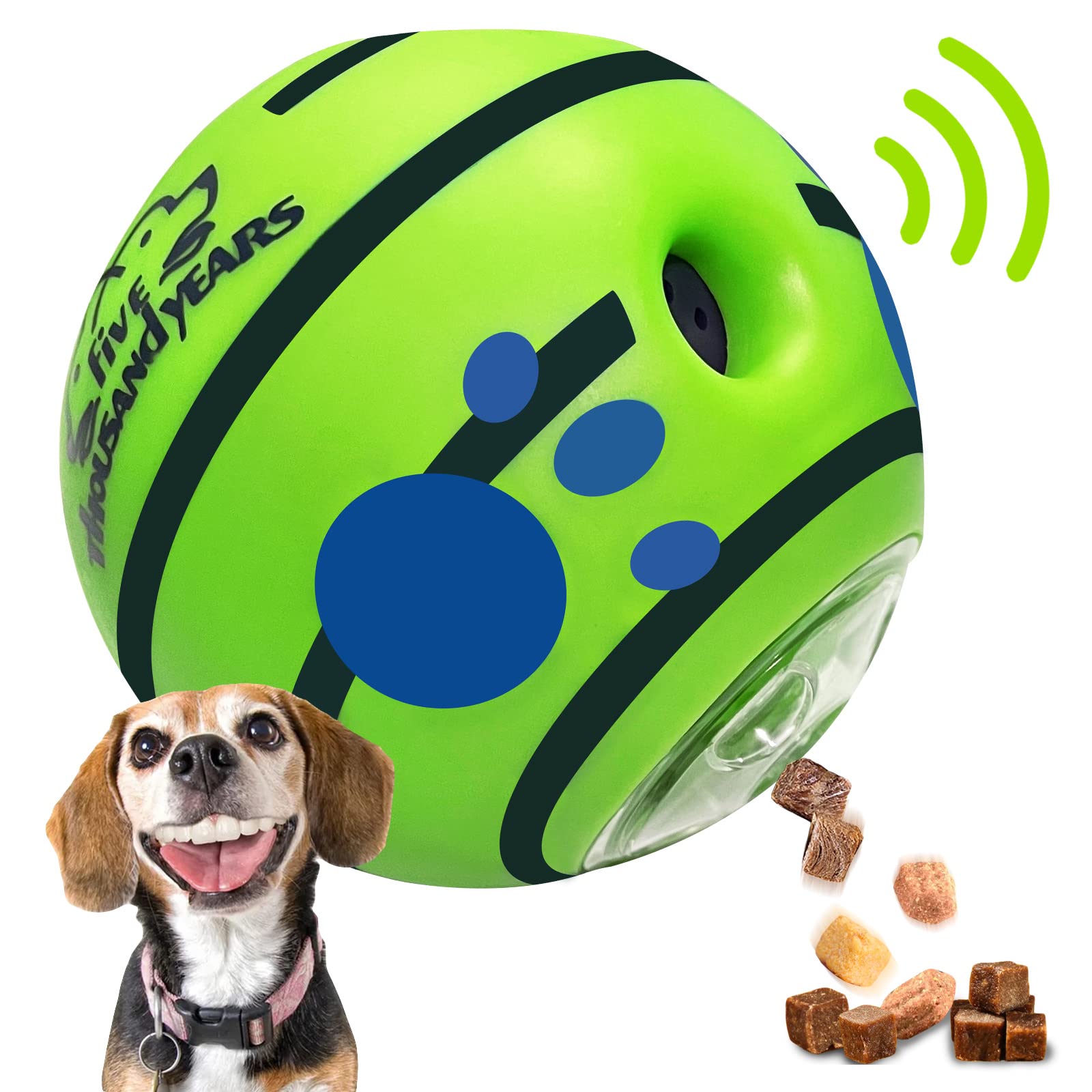 Wobble Giggle Dog Treat Ball,Interactive Dog Toys Ball,Dog Dispensing Treat Toys Ball,Dog Puzzle Treat Toys,Dog Squeaky Toys for