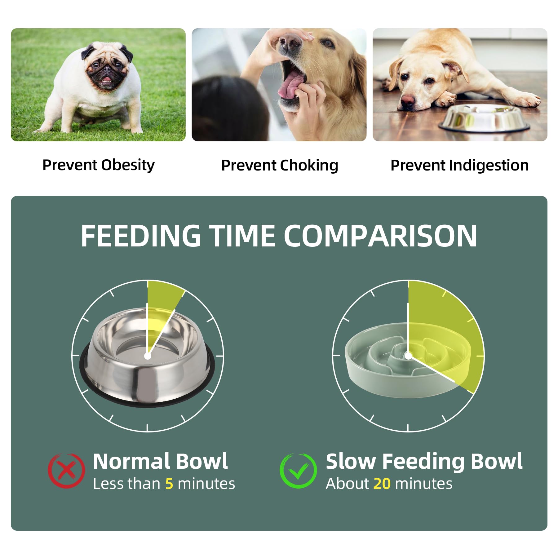 Havniva 7.3Inch Ceramic Raised Slow Feeder Dog Bowl Set, Elevated Wooden Stand For Medium And Small Dog, Puzzle Slow Dish, Preve