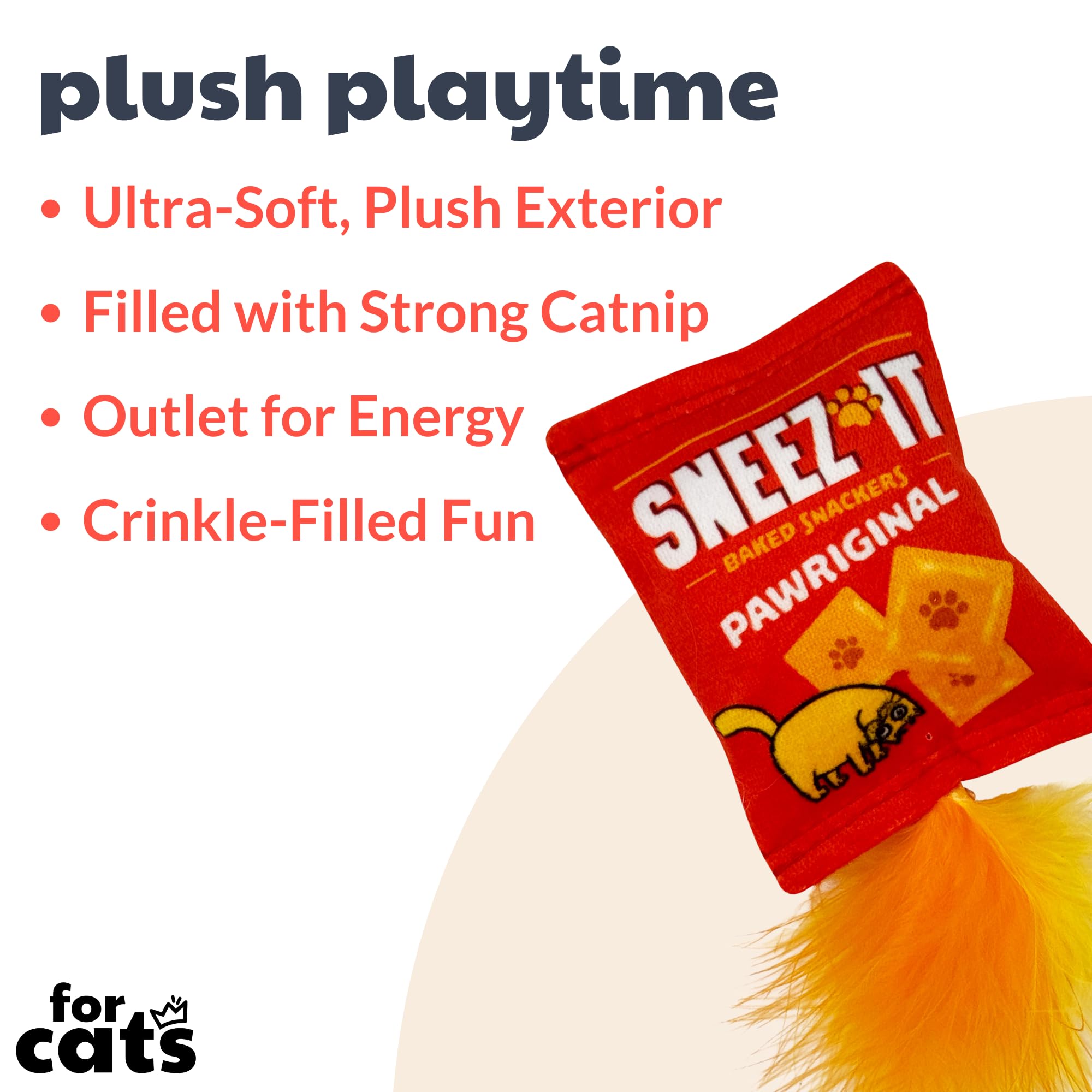 Huxley & Kent Plush Cat Toy - Sneez-It - Snack Attack Strong Catnip Filled - Plush Interactive Kitten And Cat Toy With Catnip An