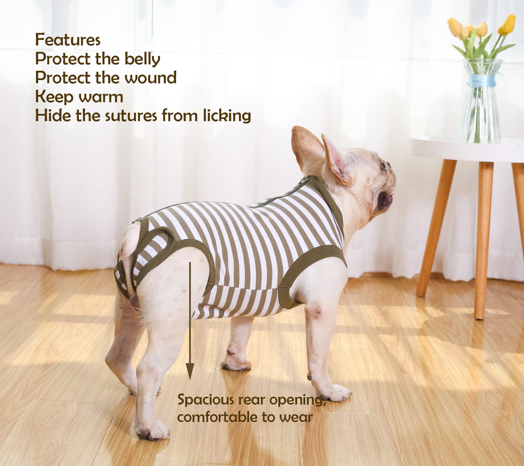 Sychien Dog Recovery Suit Post Surgery Shirt,Large Female Spay Wound Protective Suit,Pink Xxl