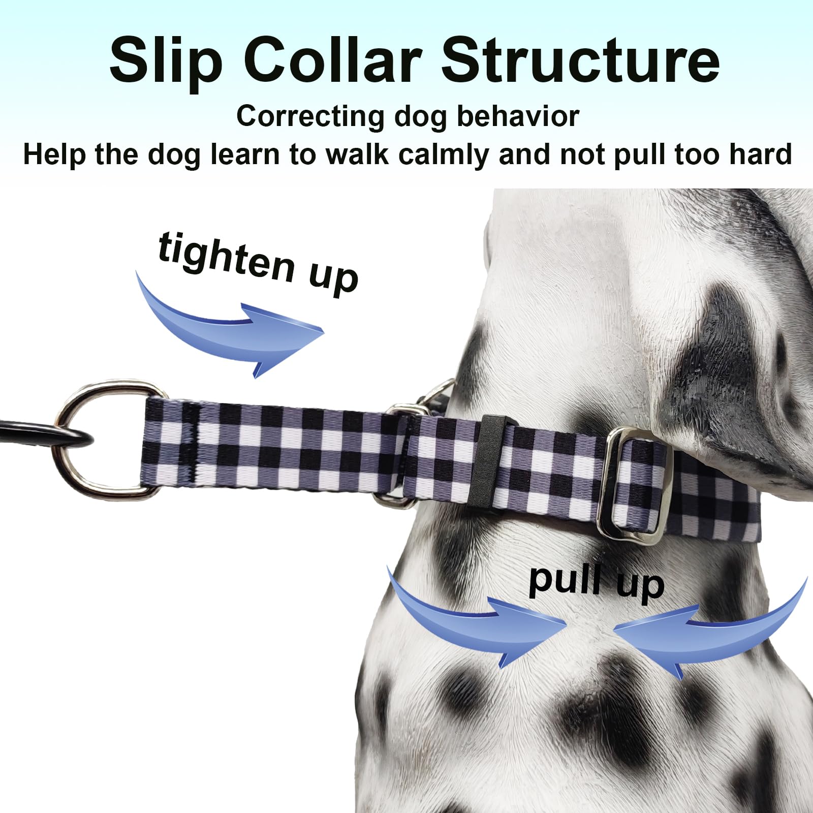 Fidohug Martingale Collar For Small Dogs With Buckle Adjustable Nylon No Pull Training Dog Collars (Black White Checkered, Small