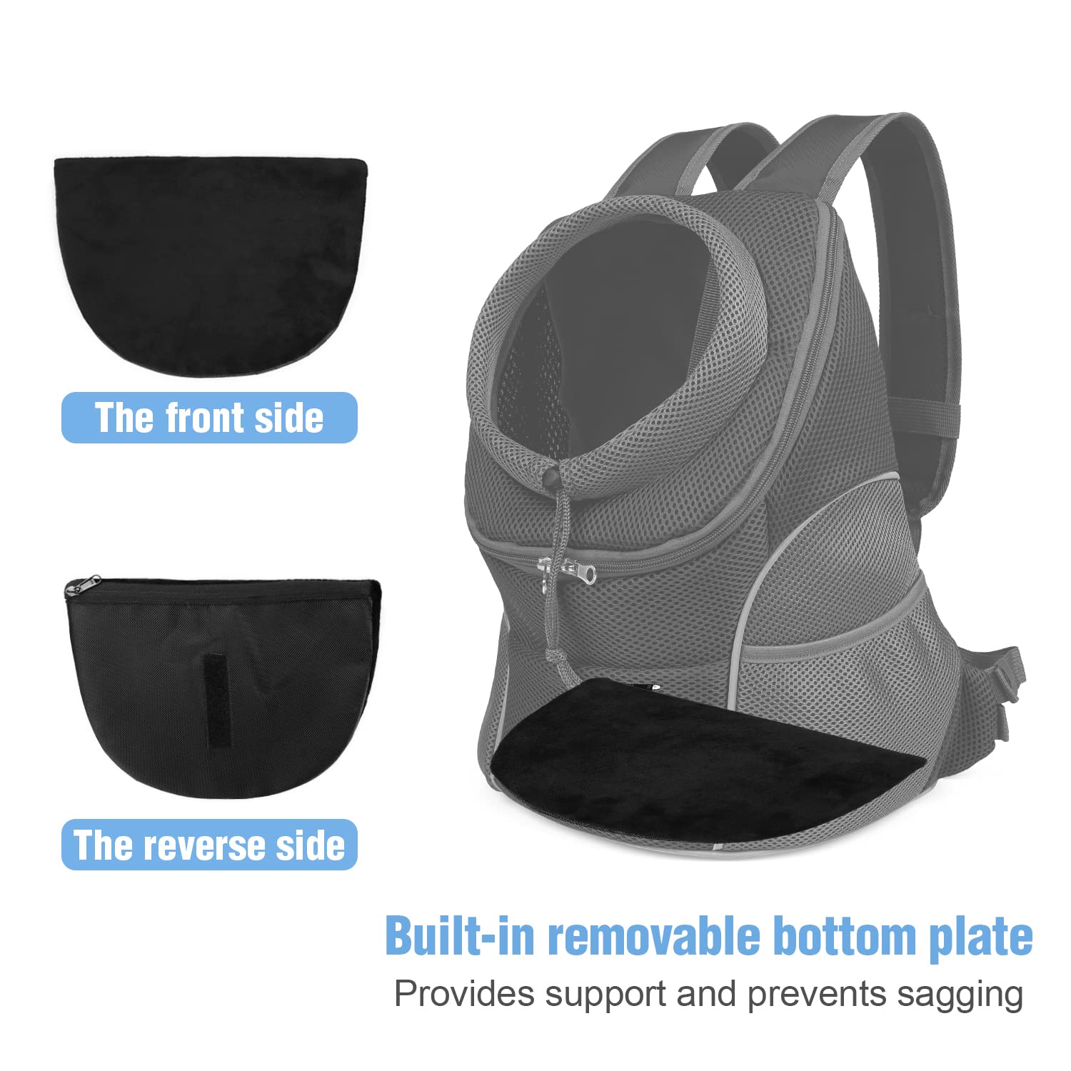 Woyyho Pet Dog Carrier Backpack Puppy Dog Travel Carrier Front Pack Breathable Head-Out Backpack Carrier For Small Dogs Cats Rabbits (L (Up To 14 Lbs), Black)