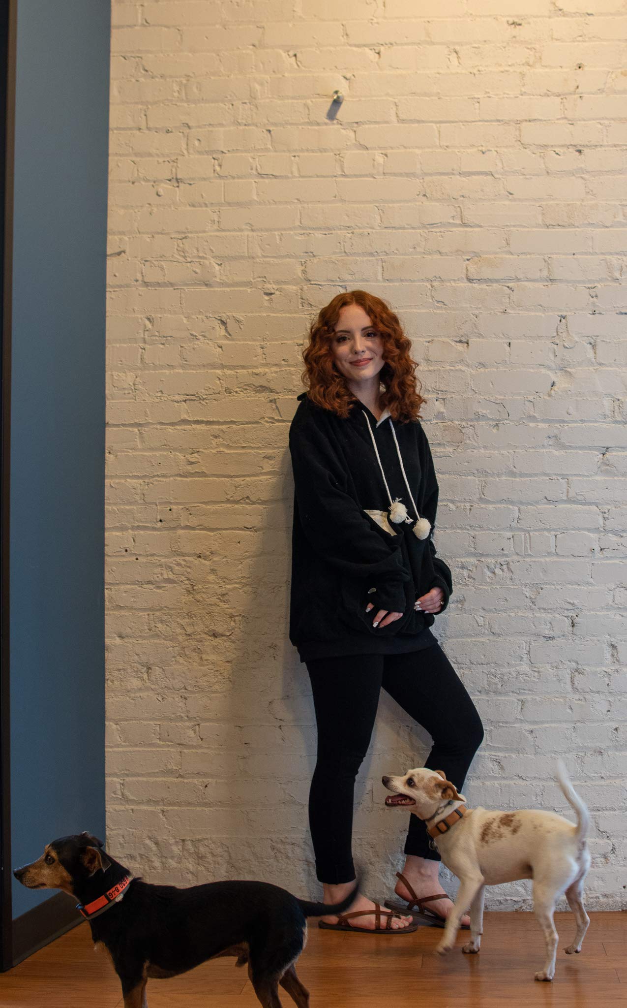 Unisex Big Pouch Hoodie Long Sleeve Pet Dog Holder Carrier Sweatshirt (Xxx-Large, Black-Fleece)