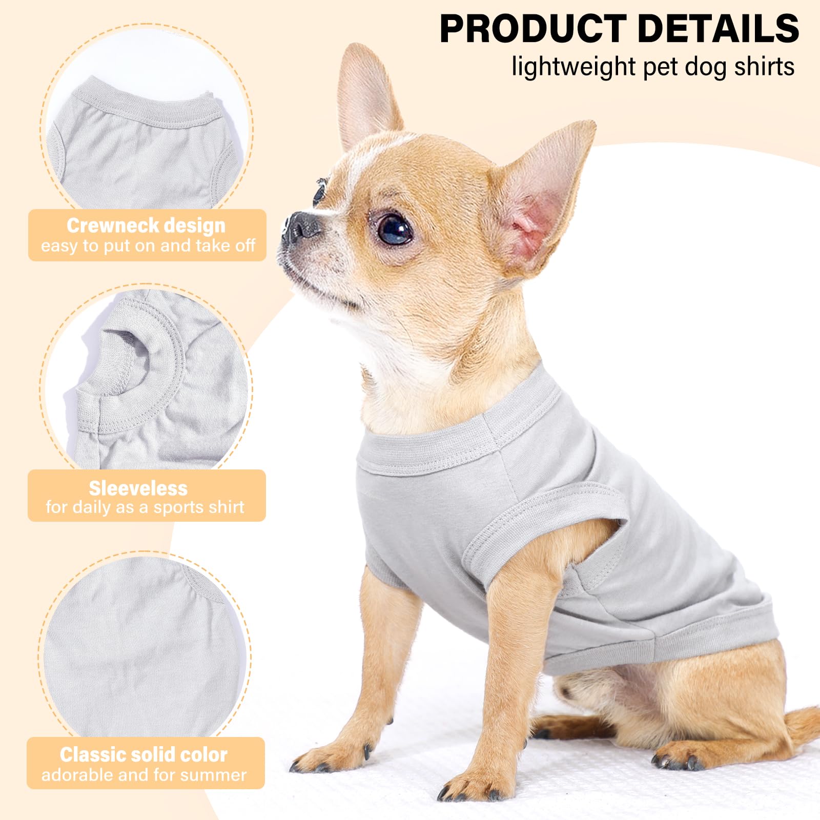2-Pack Dog Shirts Solid Color Puppy Clothes Summer Sleeveless Pet Tshirts Dog Clothes For Small Medium Dogs Boy And Cats, Xs, Bl