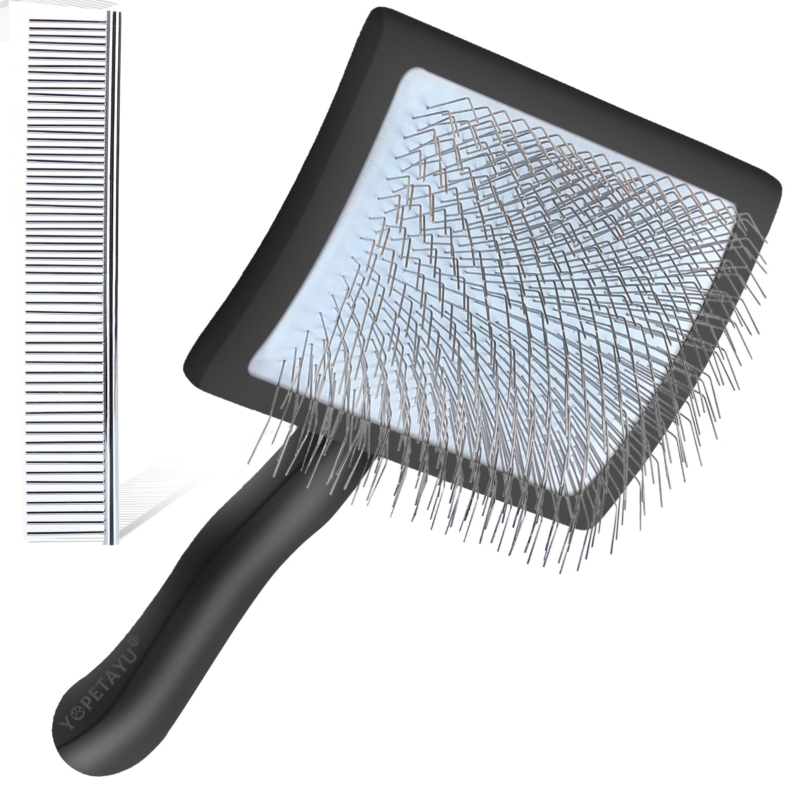 Yopetayu Dog Slicker Brush For Shedding And Grooming Medium Or Long Haired Cats, Extra Long & Soft Pin Slicker Brush For Removes