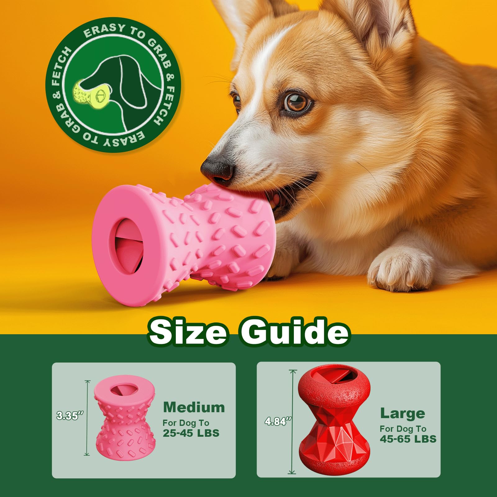 Dog Toys to Keep Them Busy - Interactive Treat Dispensing Ball for Small Dogs, Puppy Puzzle Toy for Enrichment & Teething, Durab