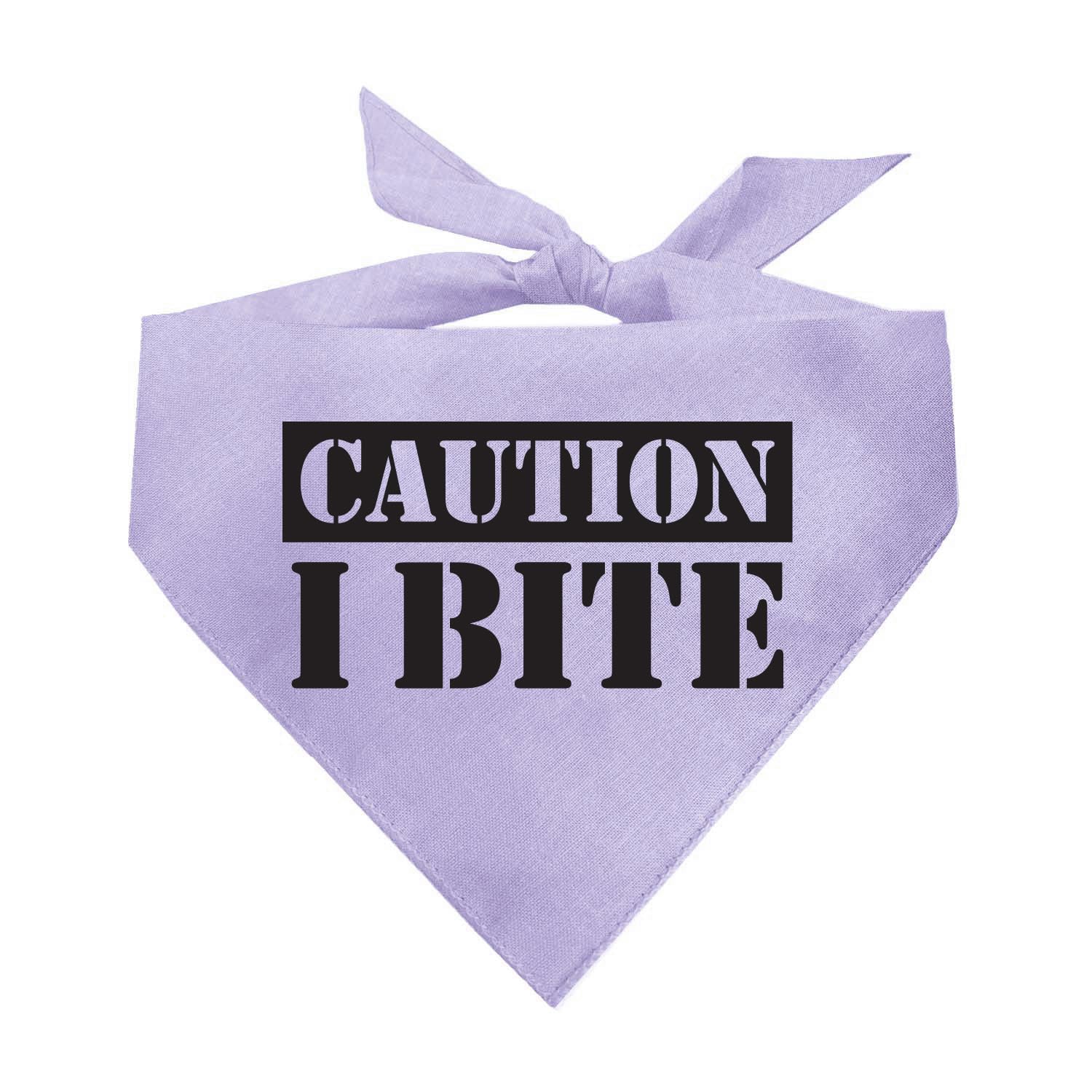 Caution I Bite Dog Bandana (Lavender, Os 836)