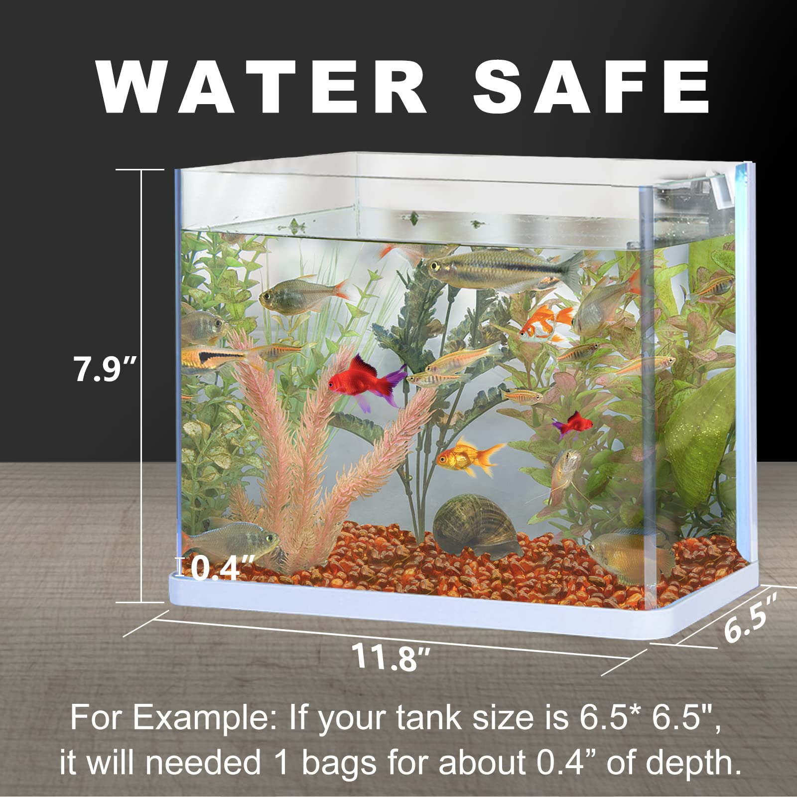 Keedolla Aquarium Sea Glass Pebble Stones, 6-9mm Fish Tank Gravel Marble Rock for Aquarium, Fish Turtle Tank, Vase Fillers, Gard