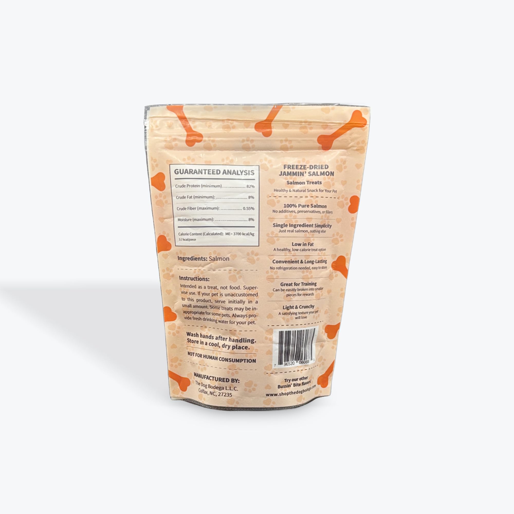 The Dog Bodega Bussin Bites Premium Freeze Dried Fish Dog Treats Cat Treats, 100% Pure Salmon, Jammin Salmon, 1.5 oz