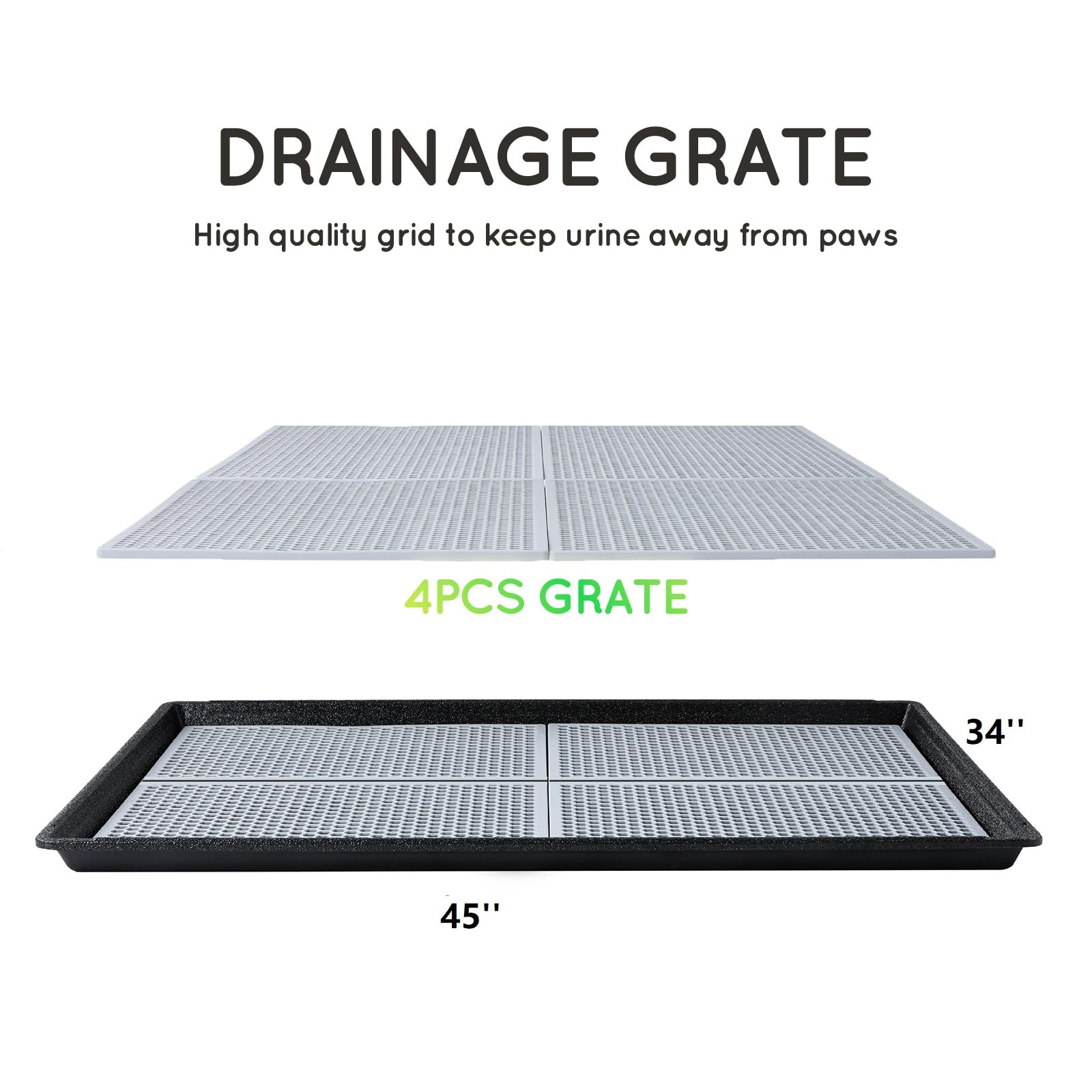 Hq4Us Dog Pee Pad Holder Tray With Grate 45     34   , Large Dog Litter Box Toilet, Puppy Pee Pad Holder, Less Mess, Dog Potty I