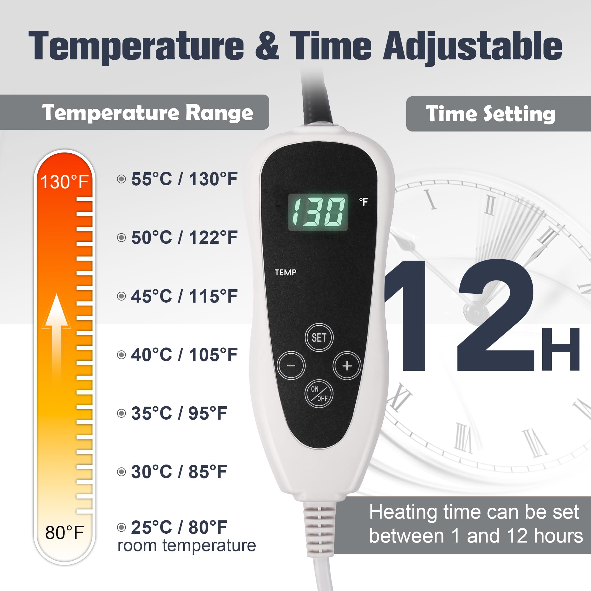 Newget Cat Heating Pad, Waterproof Pet Heating Pad For Cat Dog Outdoor, 11 Adjustable Temperature Cat Warming Bed Mat With Timer