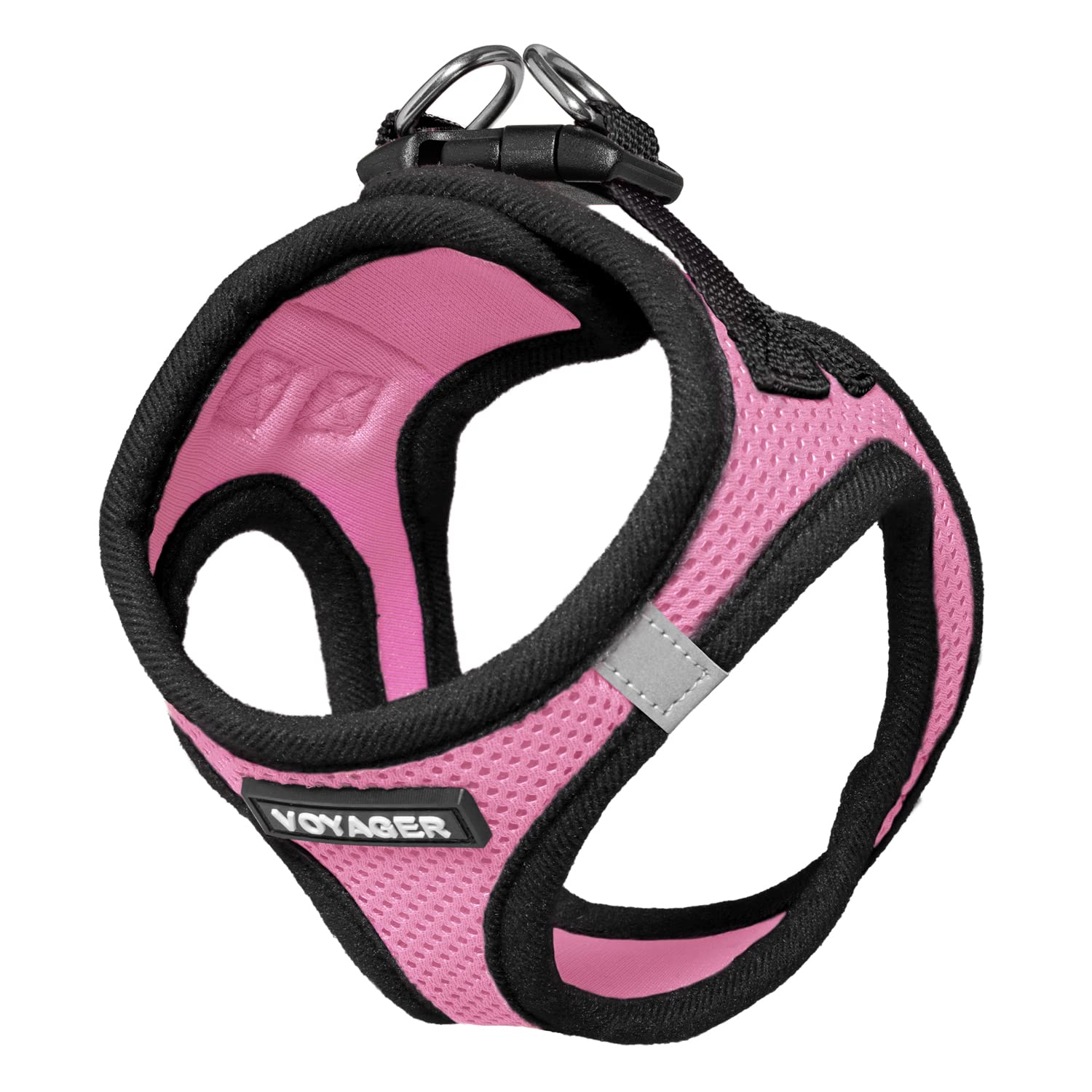 Voyager Step-In Air Dog Harness - All Weather Mesh Step In Vest Harness For Small And Medium Dogs And Cats By Best Pet Supplies - Harness (Pink/Black Trim), S (Chest: 14.5-16')