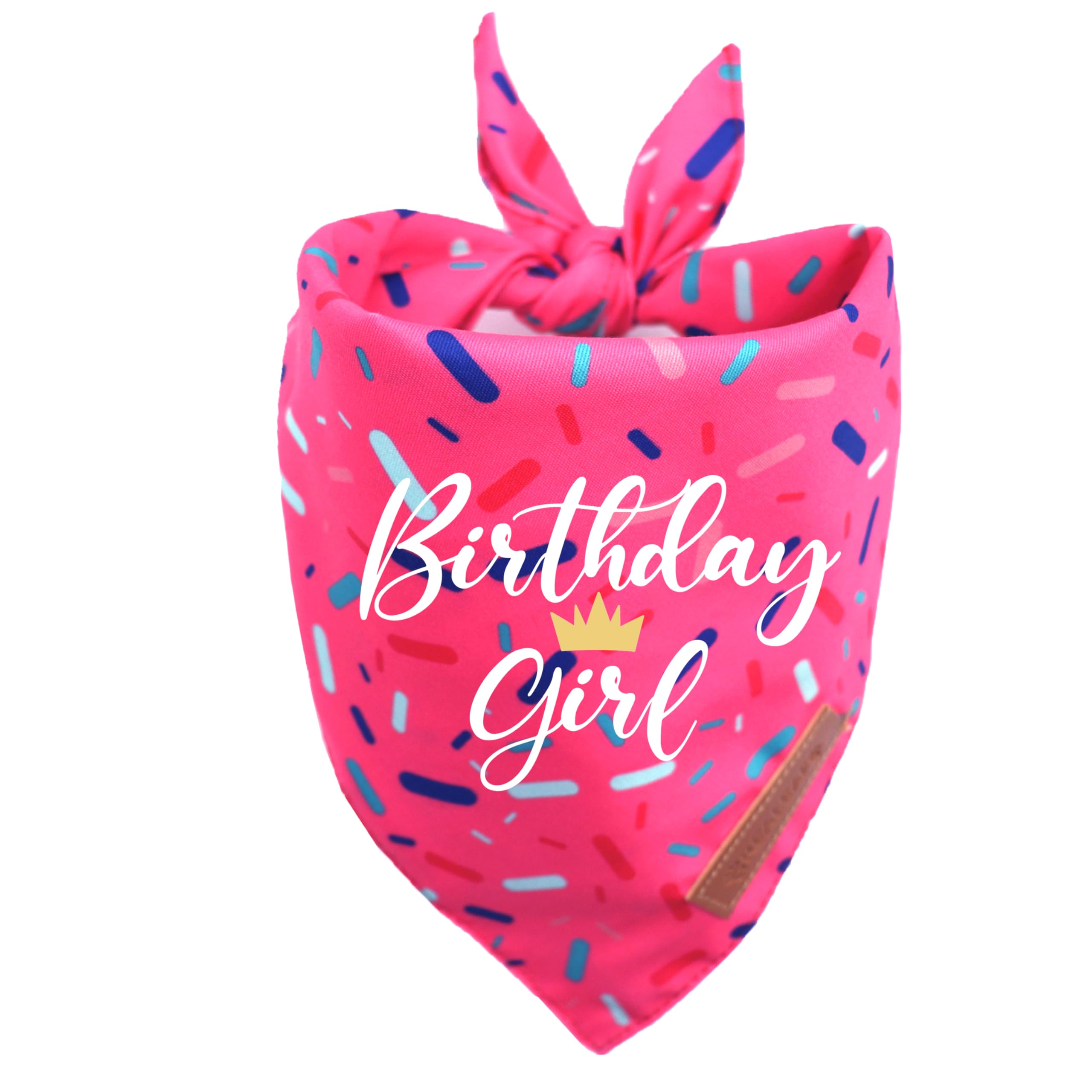 Realeaf Birthday Girl Dog Bandana, Dog Birthday Party Supplies,Premium Durable Fabric, Bandanas For Medium And Large Dogs Pets (