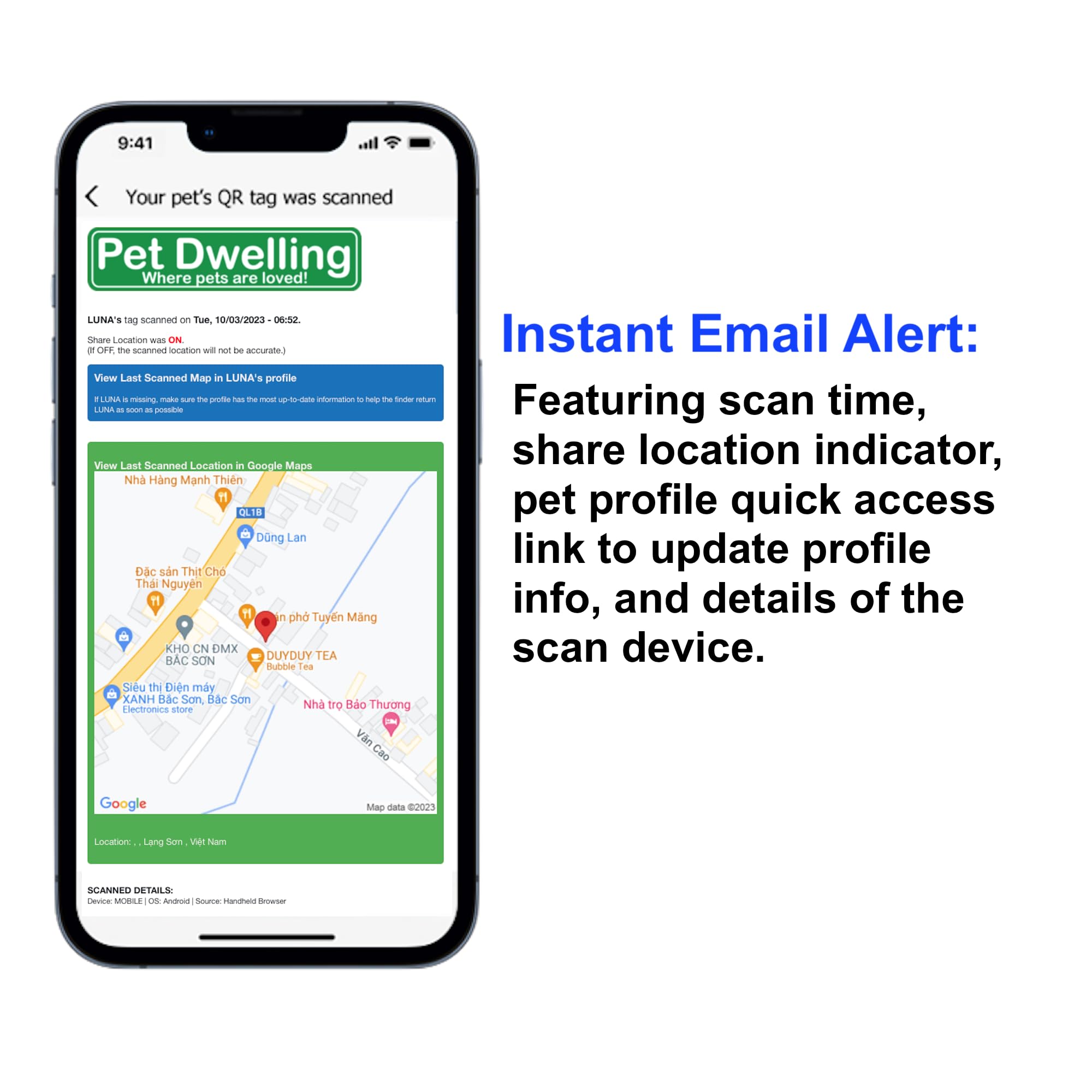 Pet Dwelling Premium Qr Code Pet Id Tags - Dog Tags And Cat Tags, Connect To Online Pet Profile, Receive Instant Scanned Tag Location Email Alert(Lux White Paw)