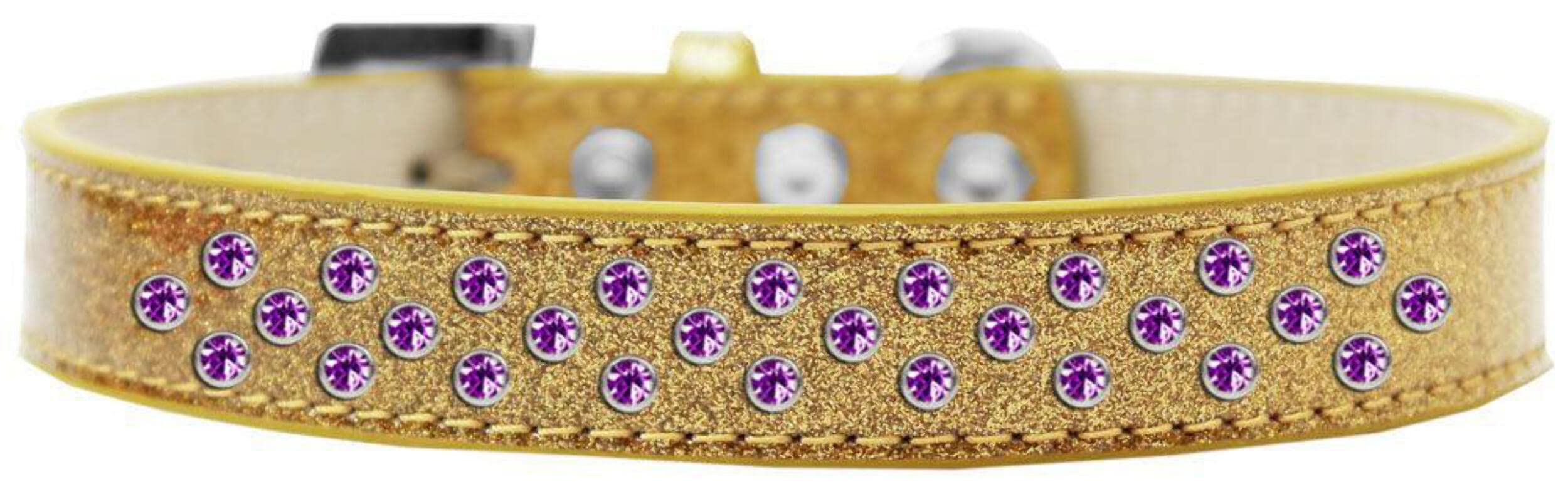 Dog, Puppy & Pet Ice Cream Collar, Purple Crystal Rimsets Sprinkles Silver 20