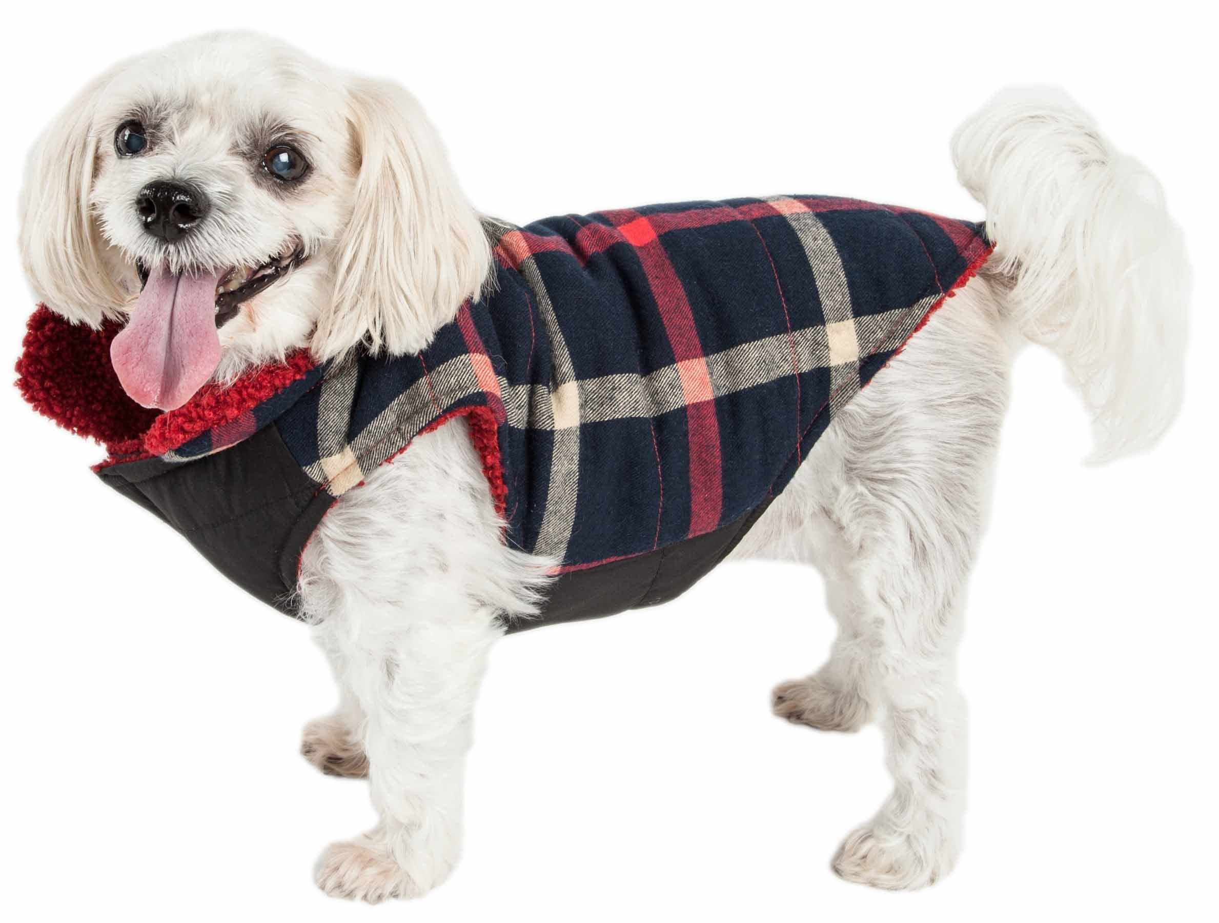 Pet Life Allegiance Classical Plaided Insulated Dog Coat Jacket(D0102H70ZR7.)