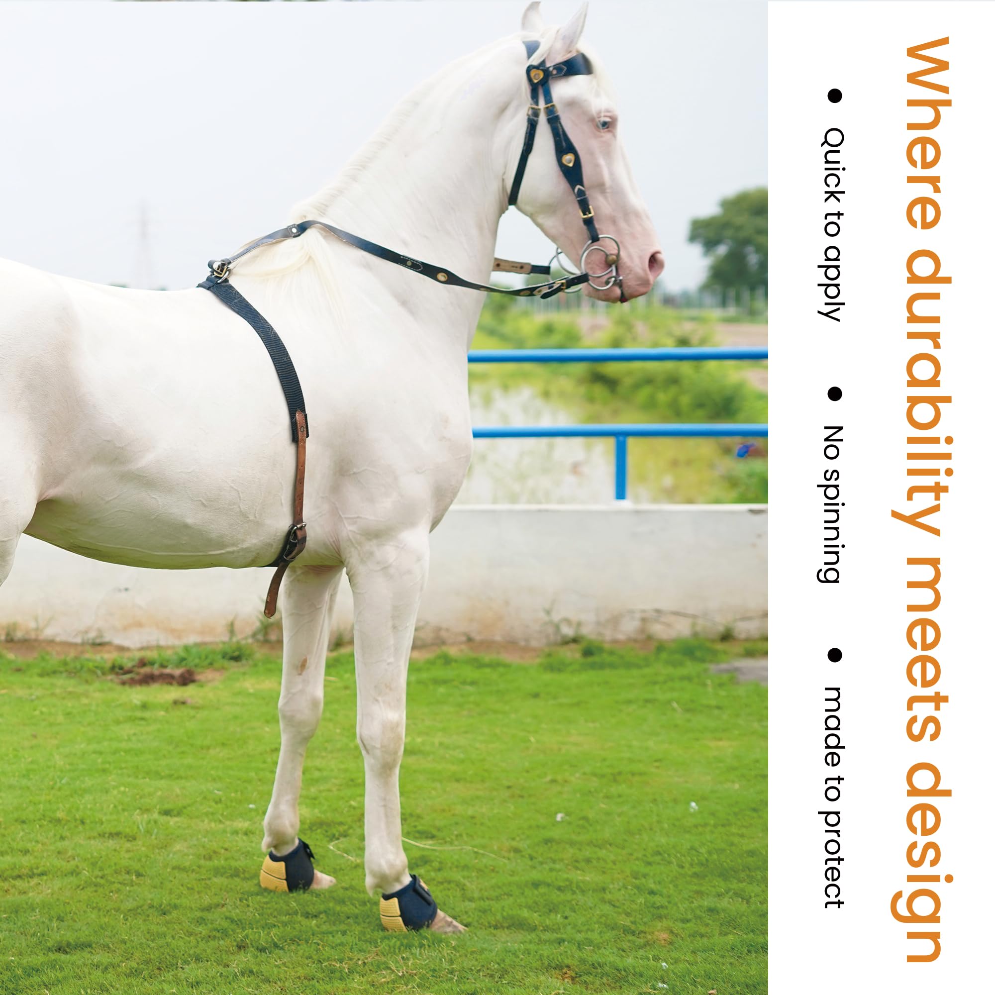 No Turn Gold Line Bell Boots | Prevent Horse From Injury, Protection, Comfort, Professional Kpu Horse Bell Boots Material With S