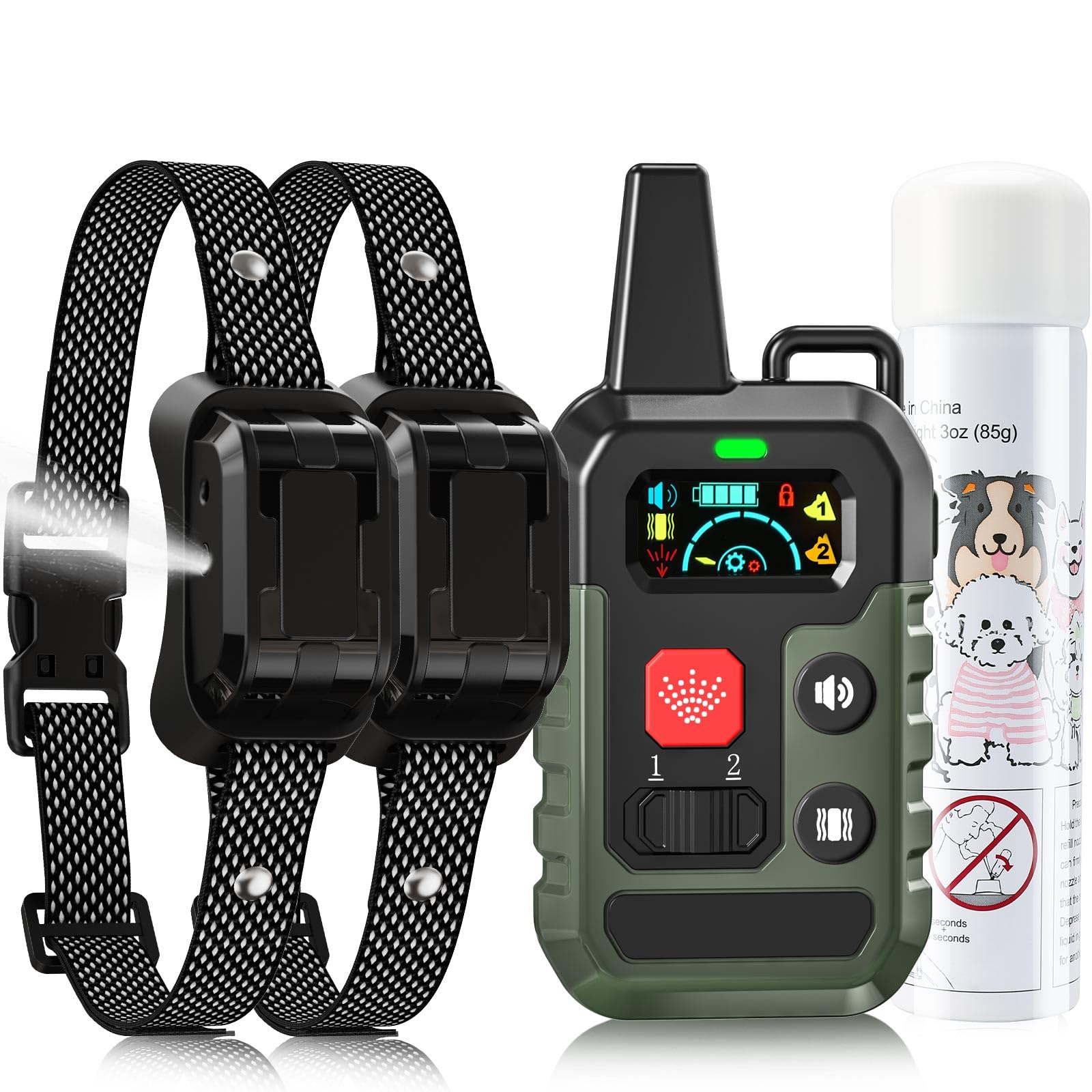 Citronella Training Collar For Dog [2*Collar, No Automatic] Citronella Dog Bark Collar With Beep/Vibration/Spray 4 Mode & 6 Adju