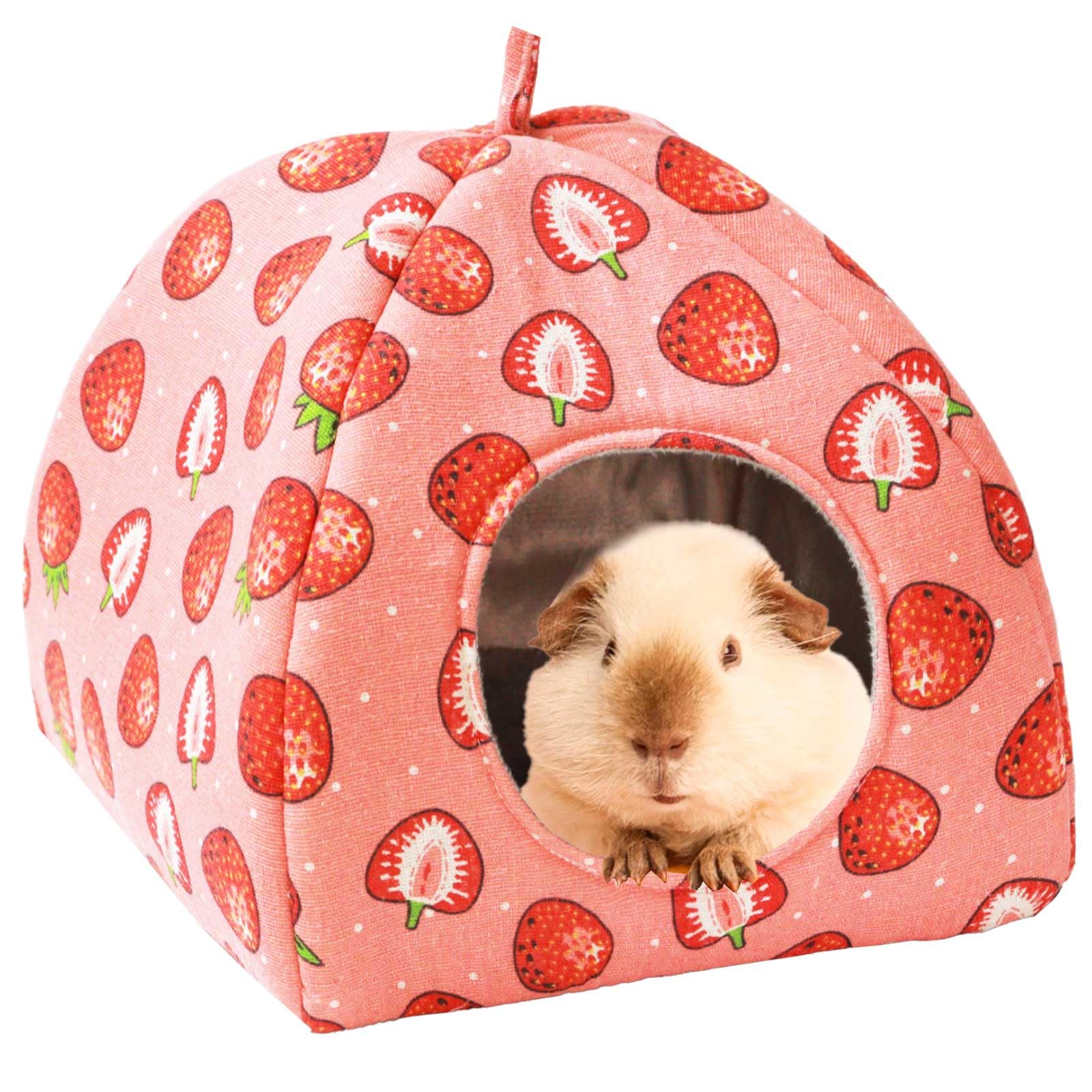 Jspyfits Guinea Pig Hideout Bed Rabbit House Cave Accessories Cozy Hide-Out Guinea Pig Bed Washable Cage For Small Pet Hamster F