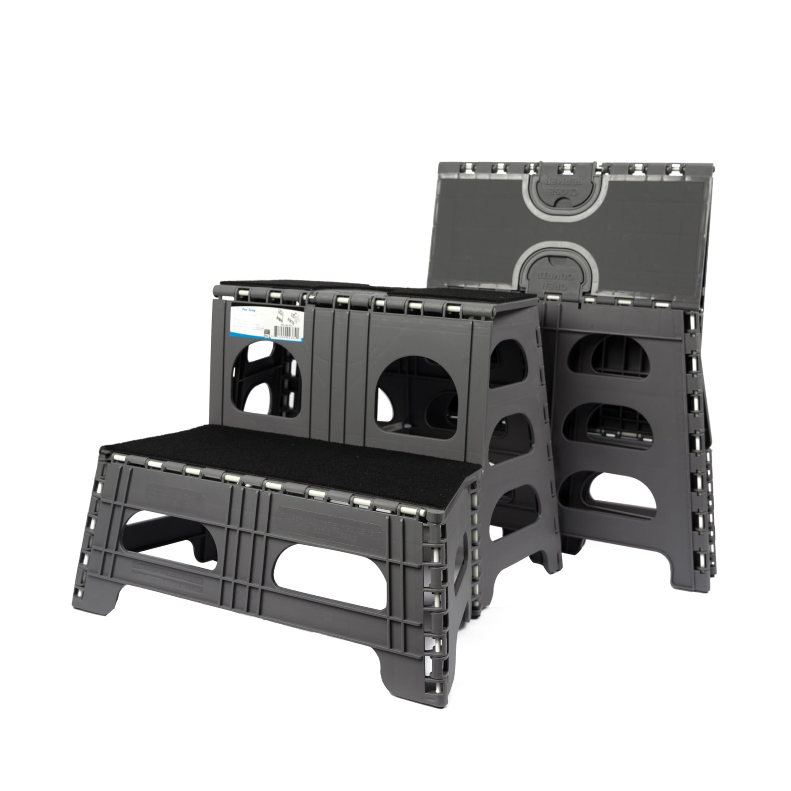 Bee Neat 2 Step Folding Dog Stairs & Ramp For Your Pet - Indoor Outdoor Foldable Pet Stairs For High Bed, Car, Suv - Collapsible