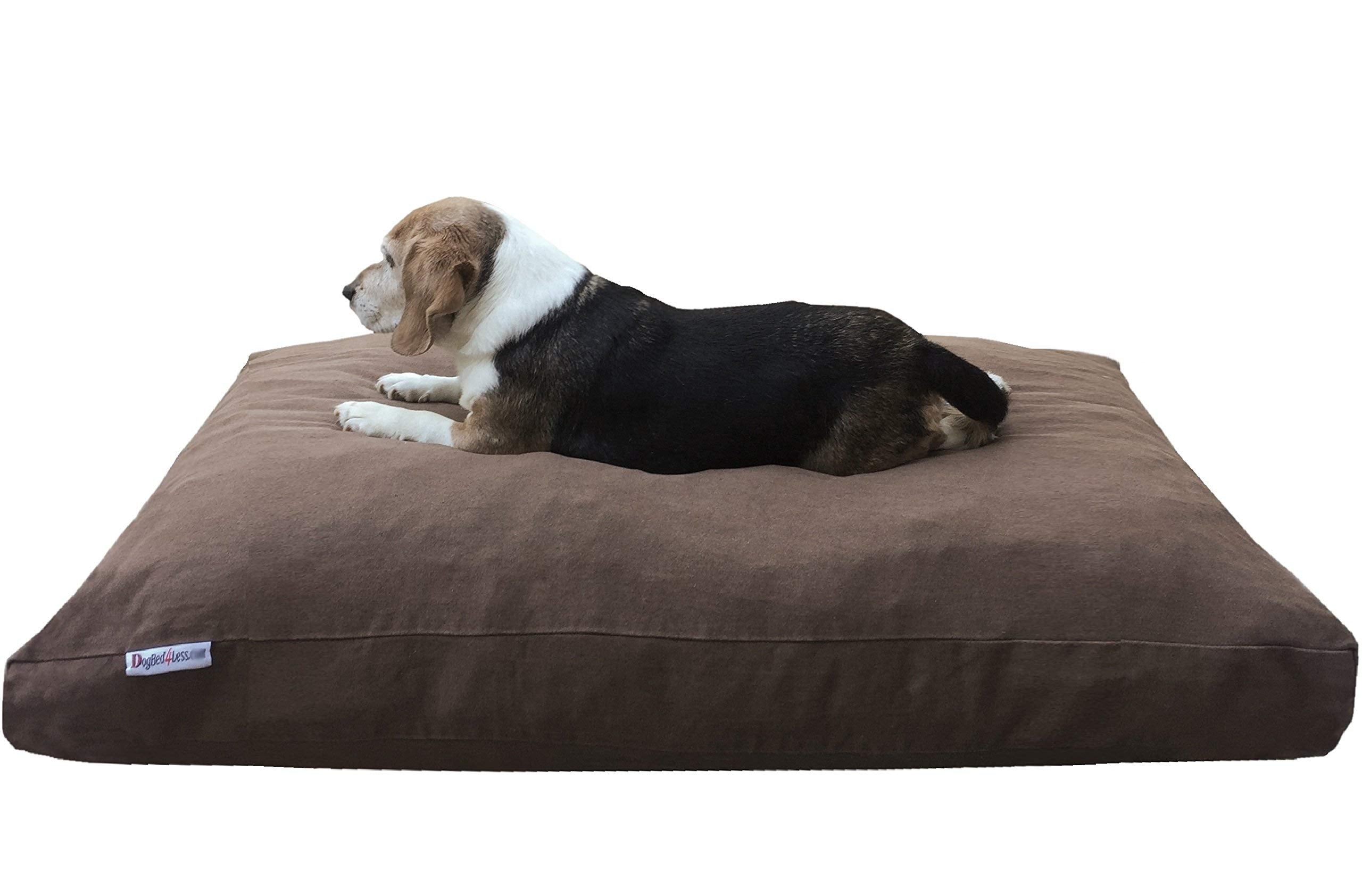Dogbed4Less Heavy Duty Shredded Memory Foam Pet Dog Bed Pillow With Waterproof Lining And Machine Washable Denim Cover, 40X35 In