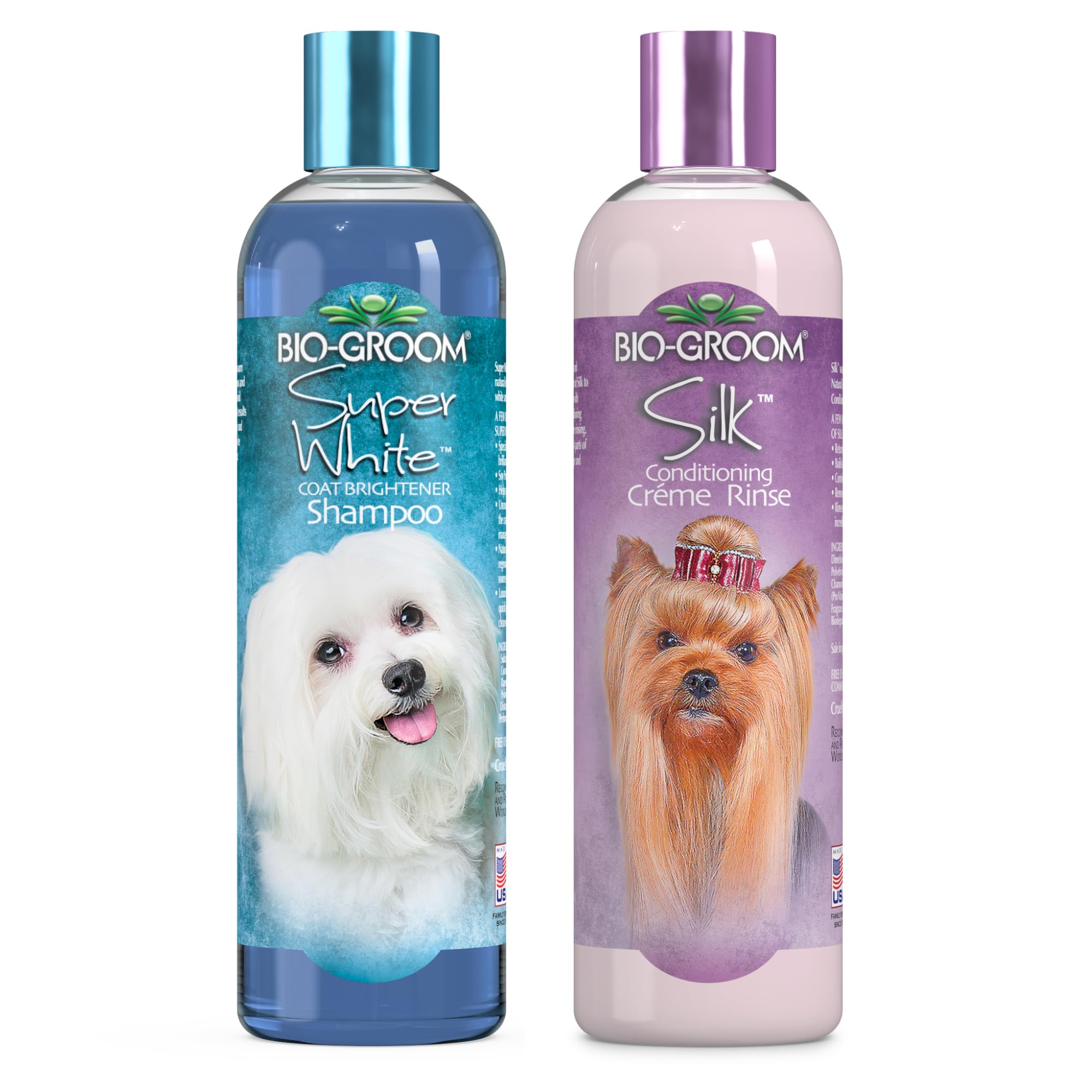 Bio-Groom Dog Shampoo And Conditioner Set - Whitening Shampoo For Dogs, Moisturizing Conditioner For Dry, Itchy, Sensitive Skin 