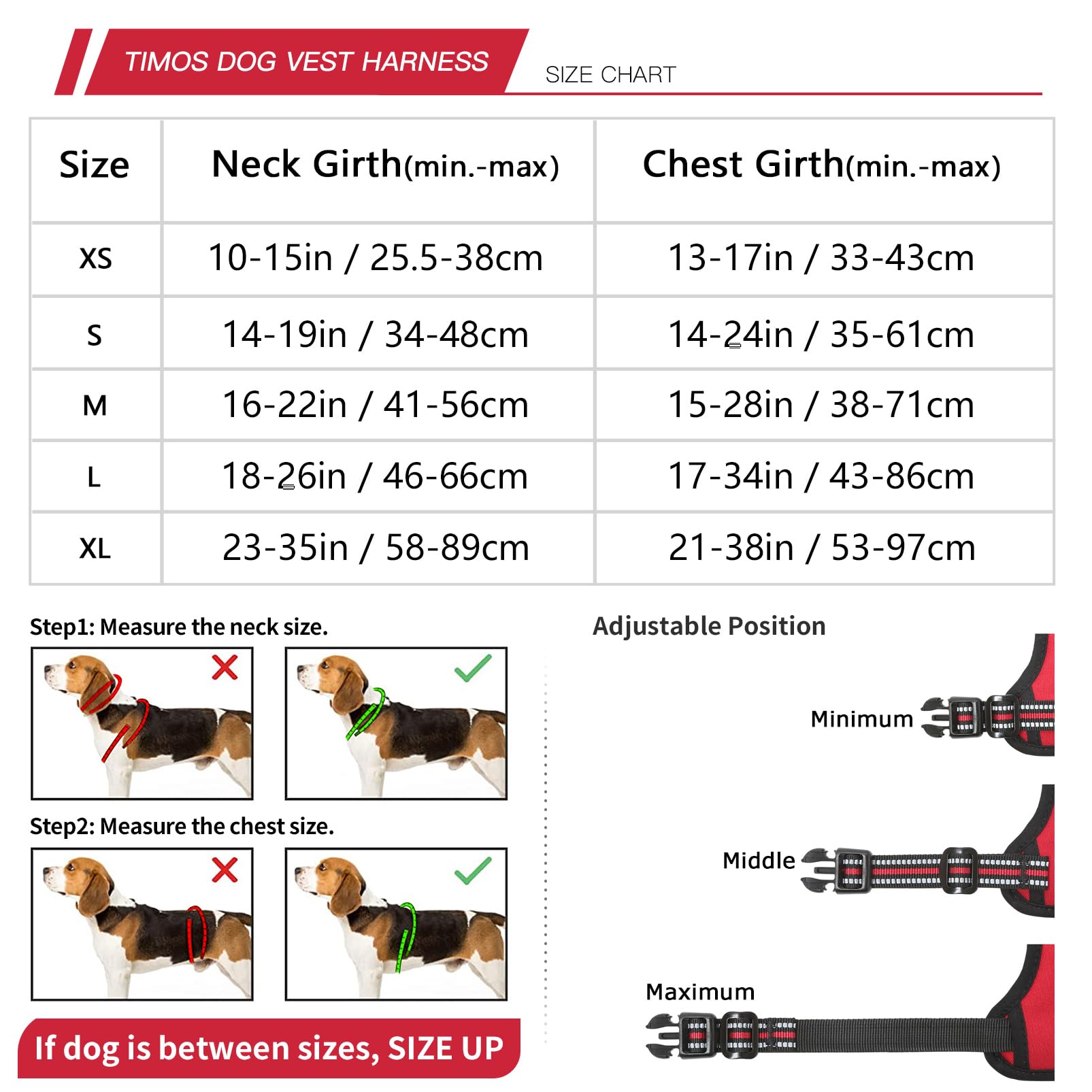 Timos Dog Harness,No Need Go Over Dogs Head 3 Snap Buckles Pet Harness With 2 Leash Clips,Adjustable Soft Padded No-Pull,Reflective No-Chokeoxford Vest For Small Medium Large Dogs,X-Large (Pack Of 1)