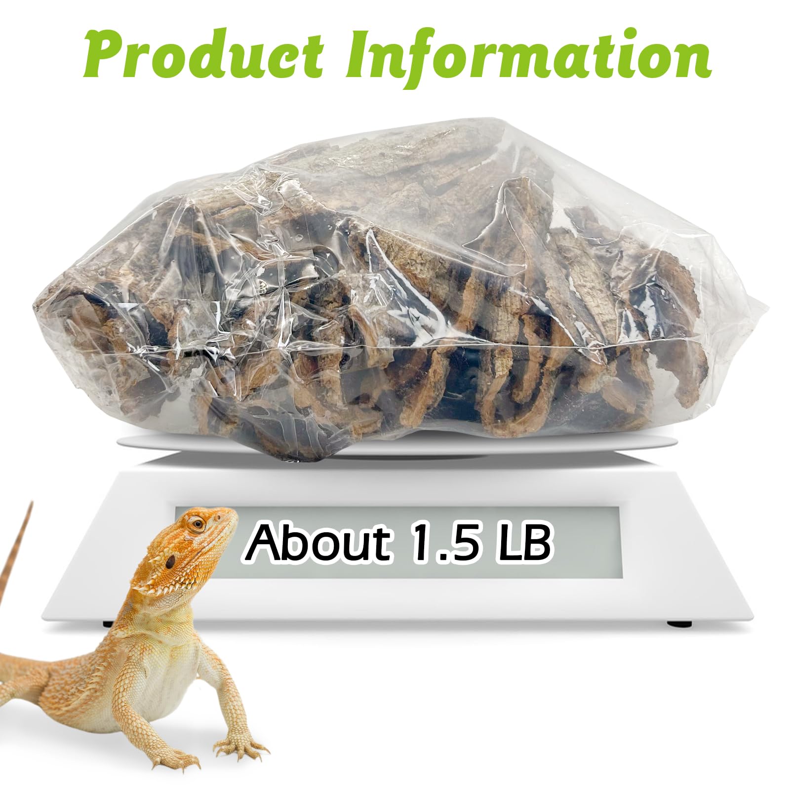 Apatal Reptile Cork Bark Bulk 1.5 Lb Cork Wood For Terrarium, Natural Flat Cork Bedding Terrarium Substrate For Bearded Dragon S