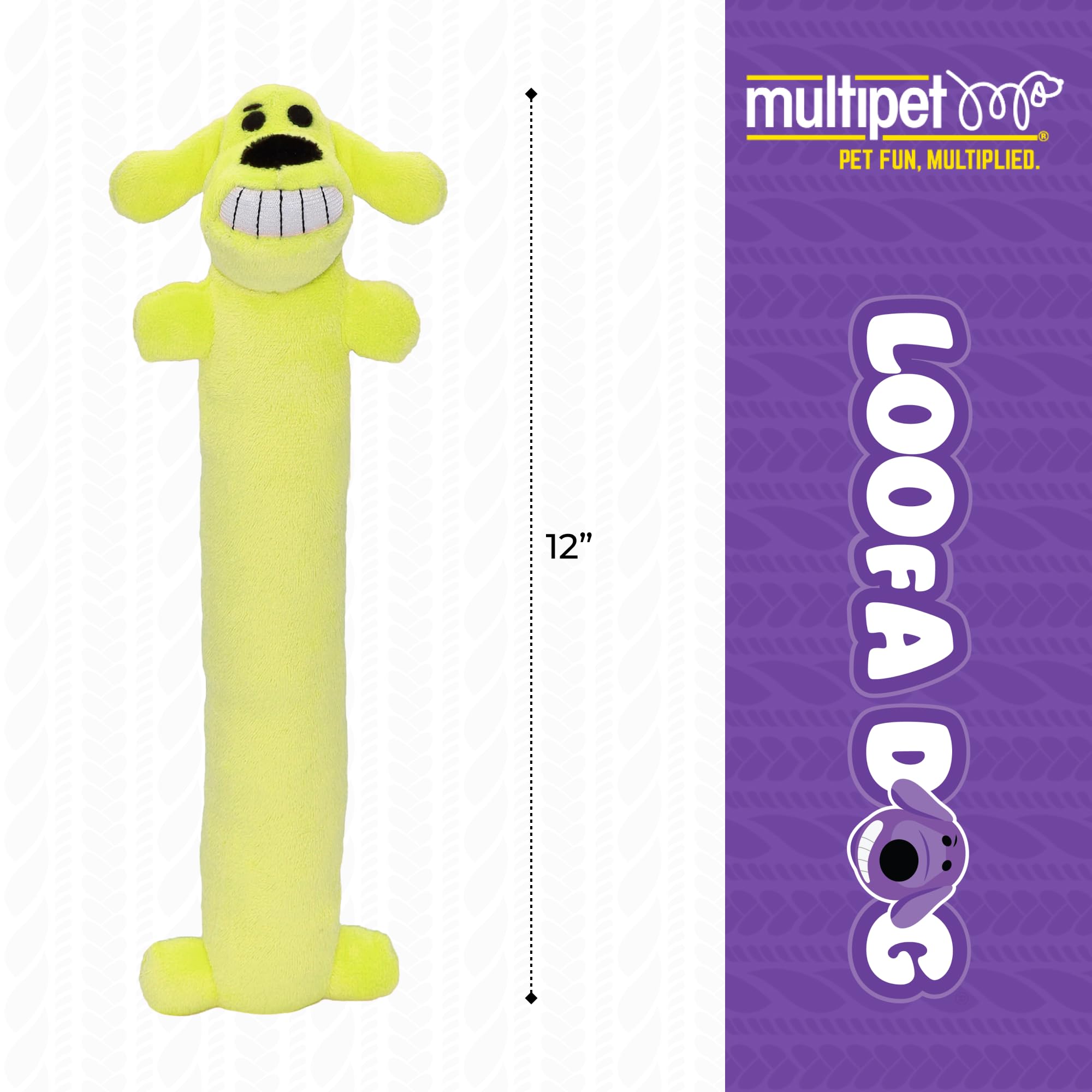 Multipet Original Loofa Dog Plush Toy - Squeaky Dog Toy for All Dogs - Extra Soft Plush Dog Toy - Stuffed Animal Dog Toy for Pla