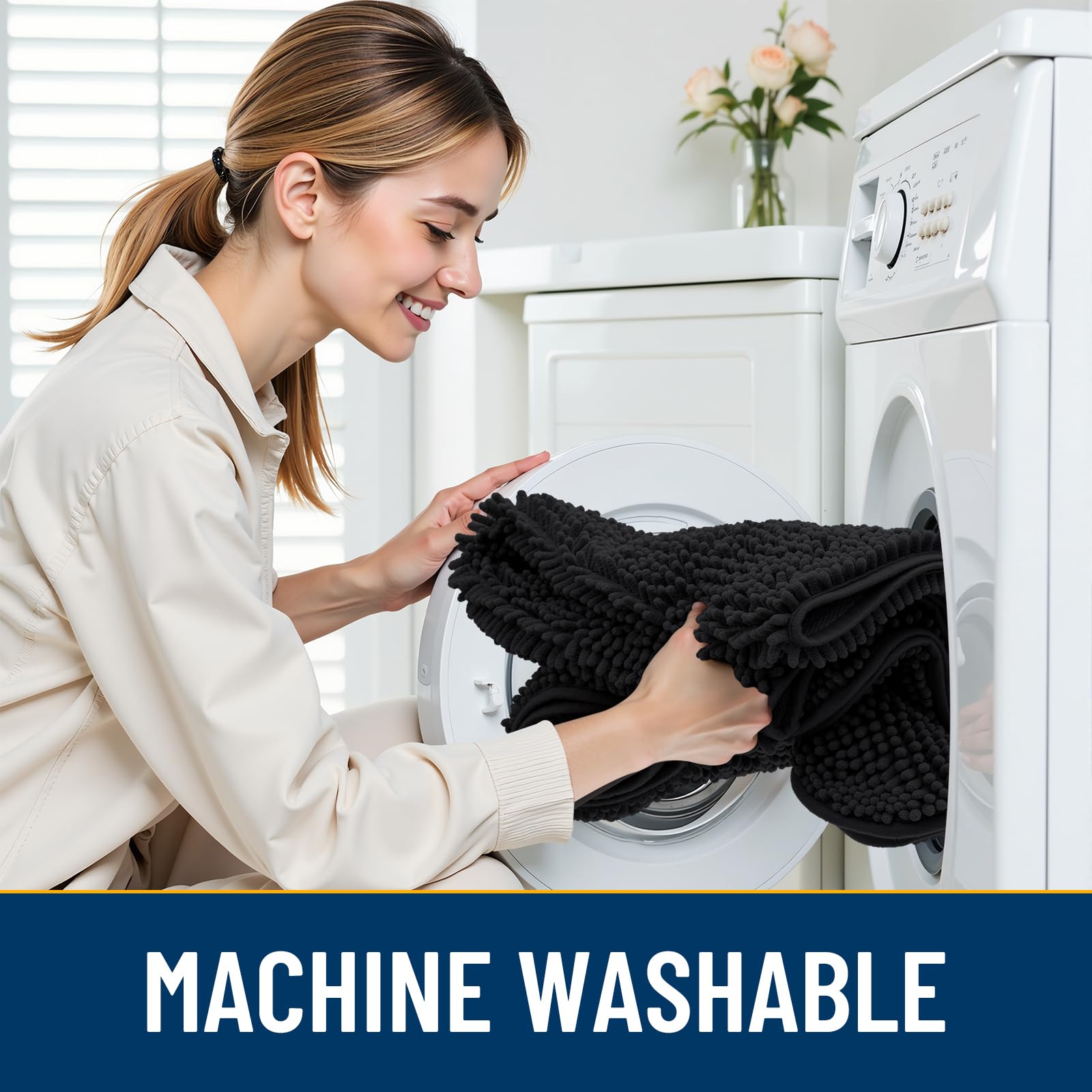 Smiry Dog Bed Mat 47X24, Ultra Soft Non-Slip Washable Quick Dry Chenille Dog Sleeping Mattress For Large Jumbo Medium Small Dogs