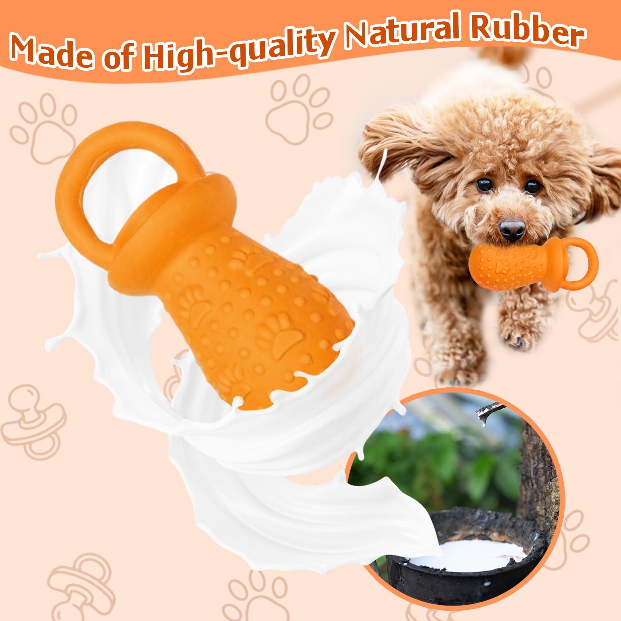 Llspet Latex Chew Dog Toys, Novelty Squeaky Pacifier Dog Toys, 5.2 Durable Pacifier Dog Chew Toys For Small And Medium Dogs(Or