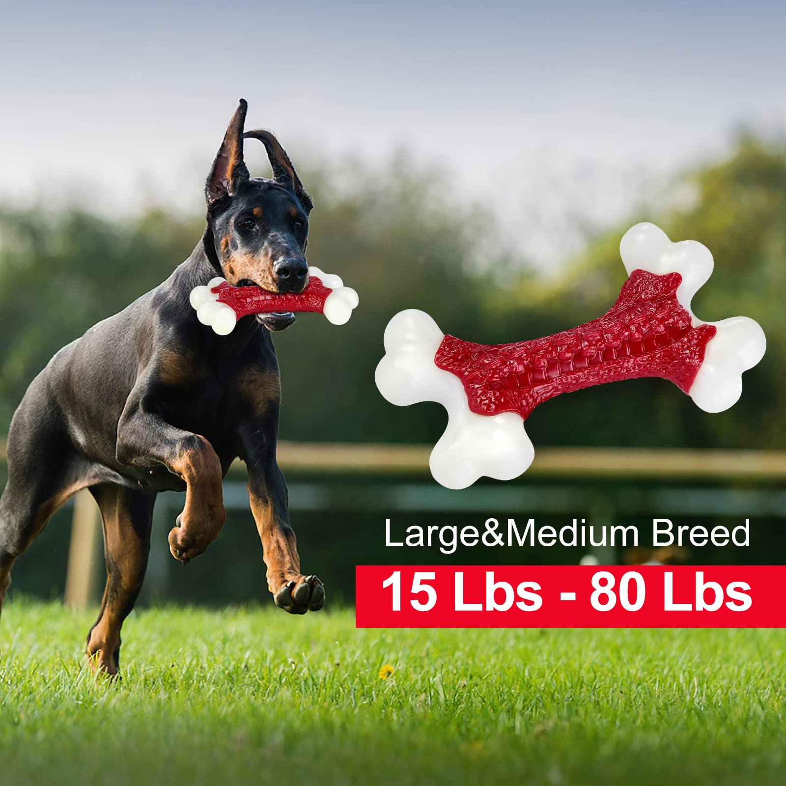 Kseroo Tough Dog Toys, Toys For Aggressive Chewers Large Breed, Chew Dogs, Bone Toy Nylon Durable Dogs Extreme Indestructible