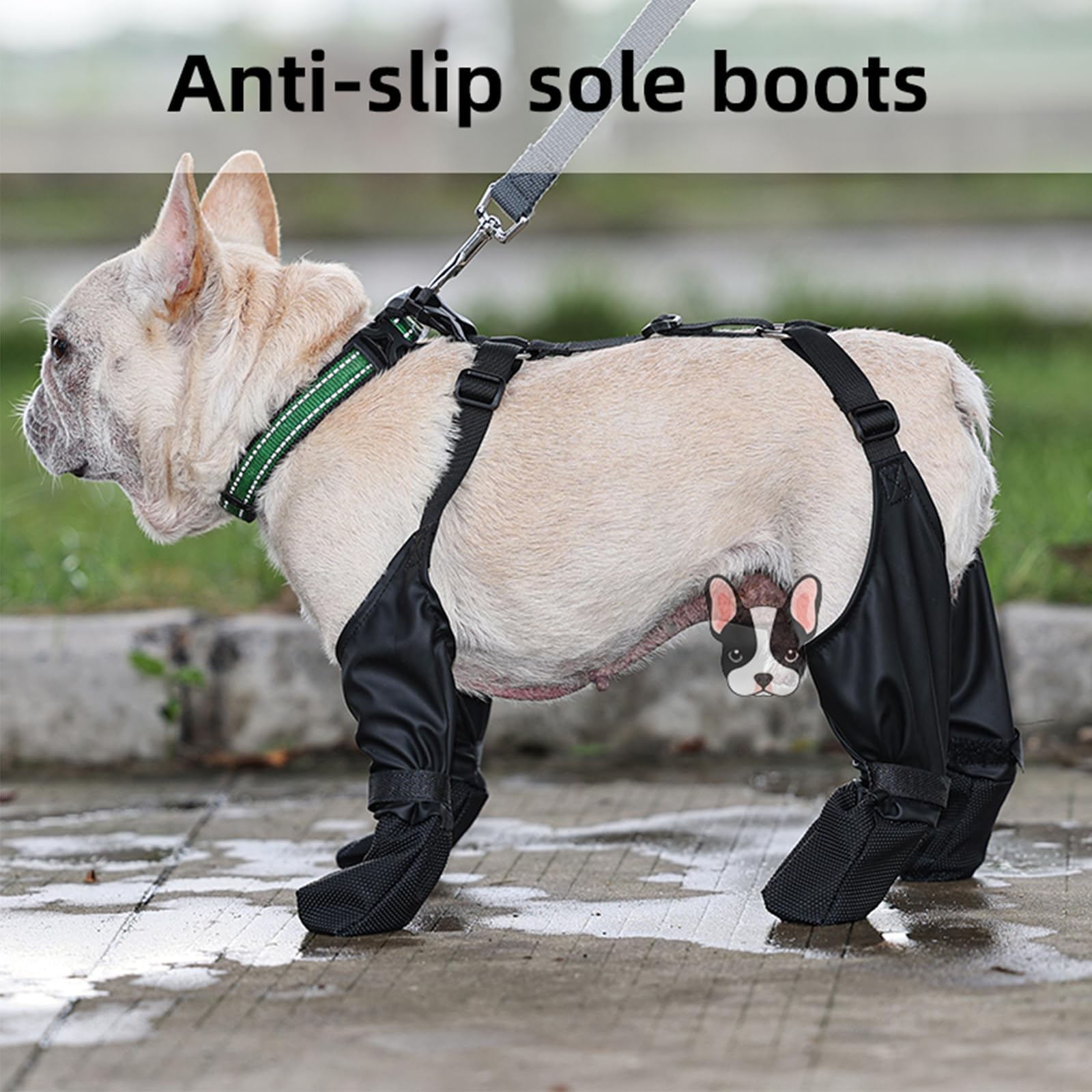 Capt.Snooze Dog Boots Waterproof For Winter - Anti-Slip Paw Shoes For Snow & Rain | Non-Slip Reflective Pet Boots With Adjustabl