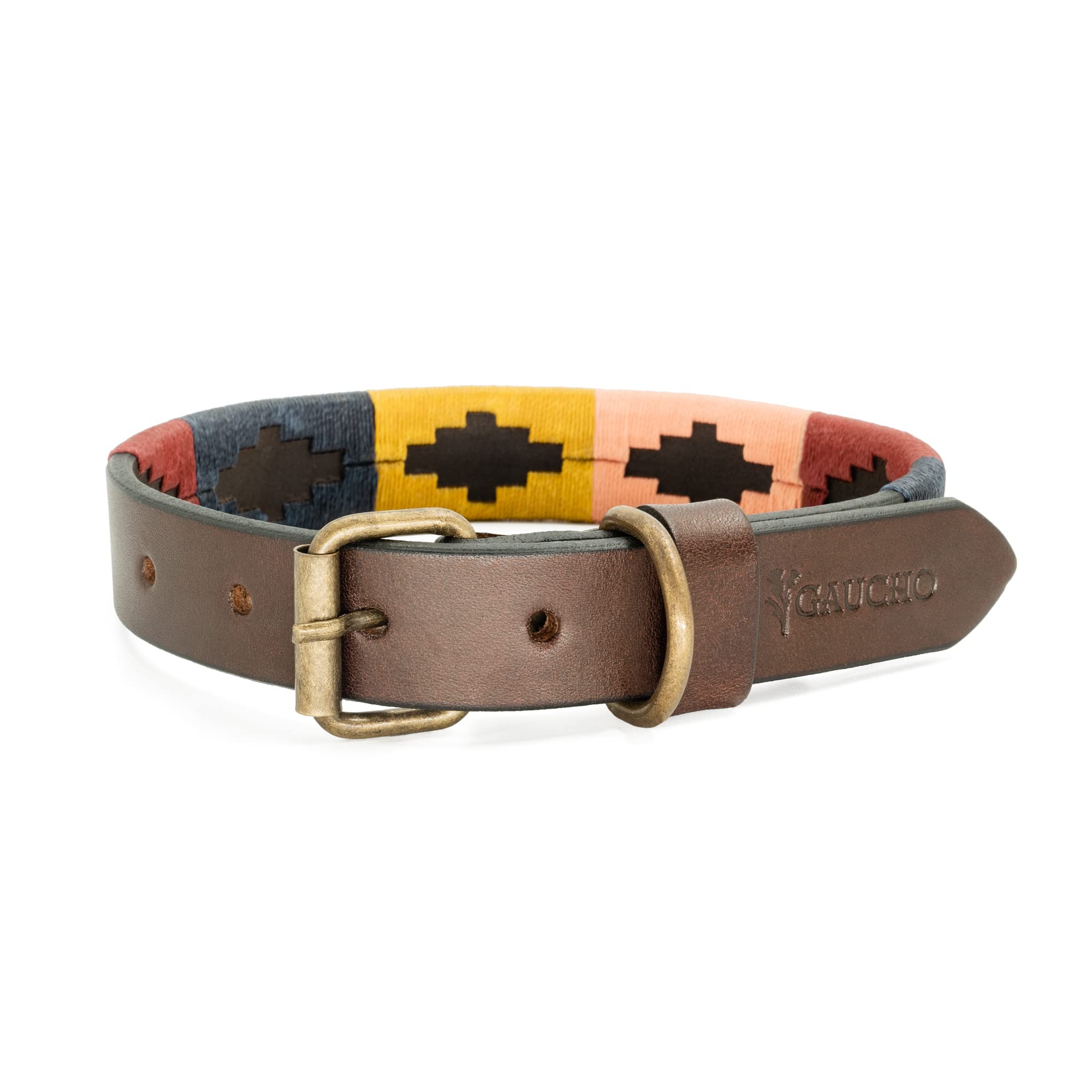 Gaucholife Polo Dog Collar Leather Hand-Stitched For Girls Female Dog Accessories (X-Large, Pinos)