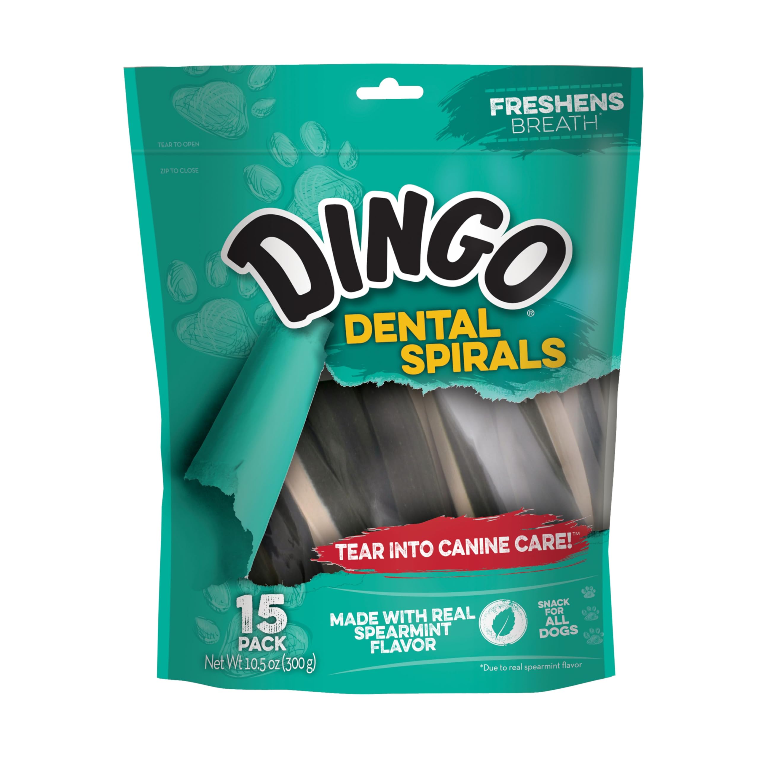 Dingo Dental Spirals With Real Parsley Flavor For Dogs, 360 Ct