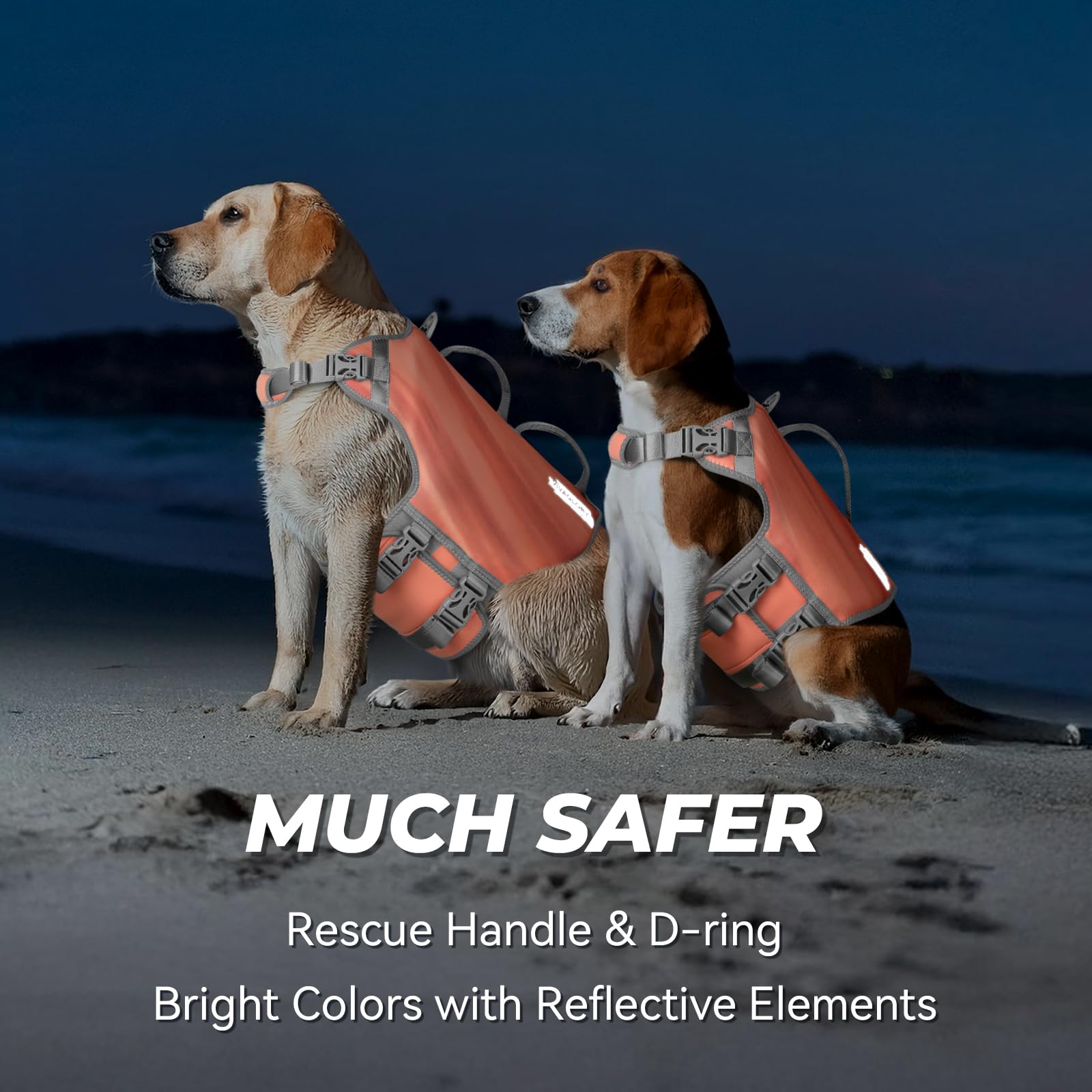 Vivaglory Neoprene Dog Life Jacket Cat Life Jacket For Boating Hunting & Swimming, Lightweight With Leash Ring, Xs, Pink Desert