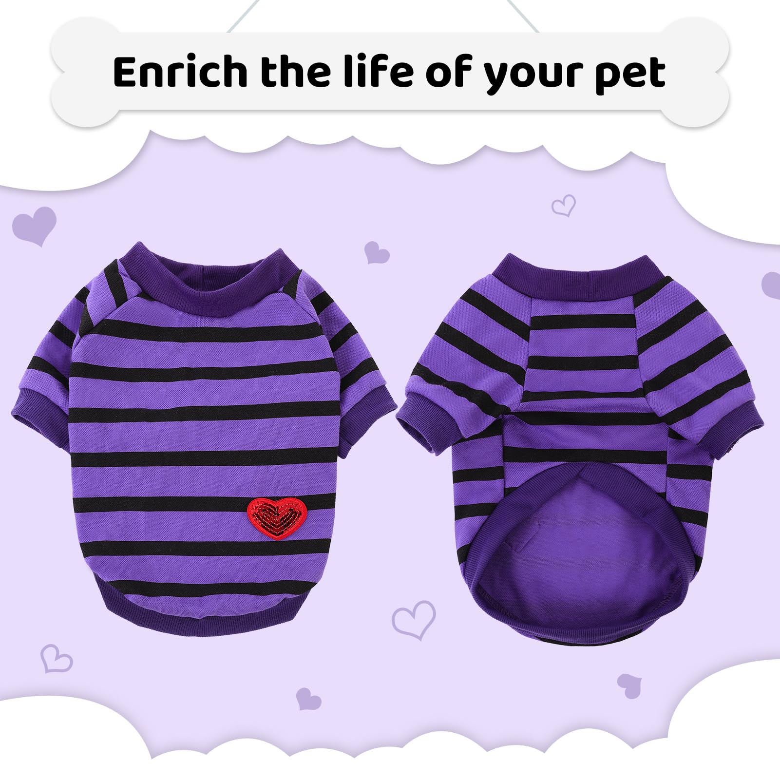 Preferhouse Dog Shirts For Medium Dogs, Striped T-Shirts Dog Vest Pet Apparel Tee Shirts Spring Summer Suitable For Small And Me