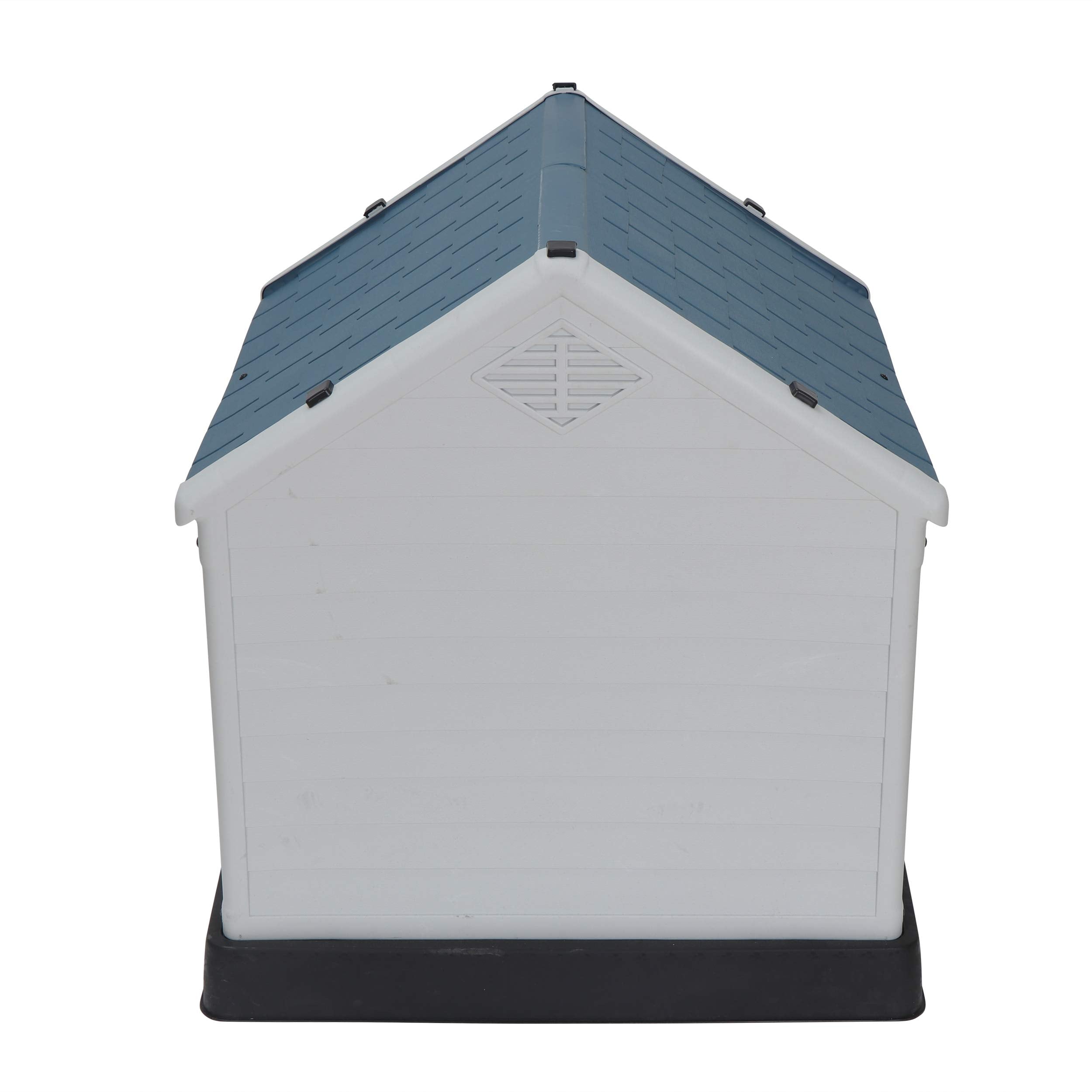 Zeny Plastic Dog House - Waterproof Dog Kennel With Air Vents And Elevated Floor All Weather Indoor Outdoor Insulated Doghouse P