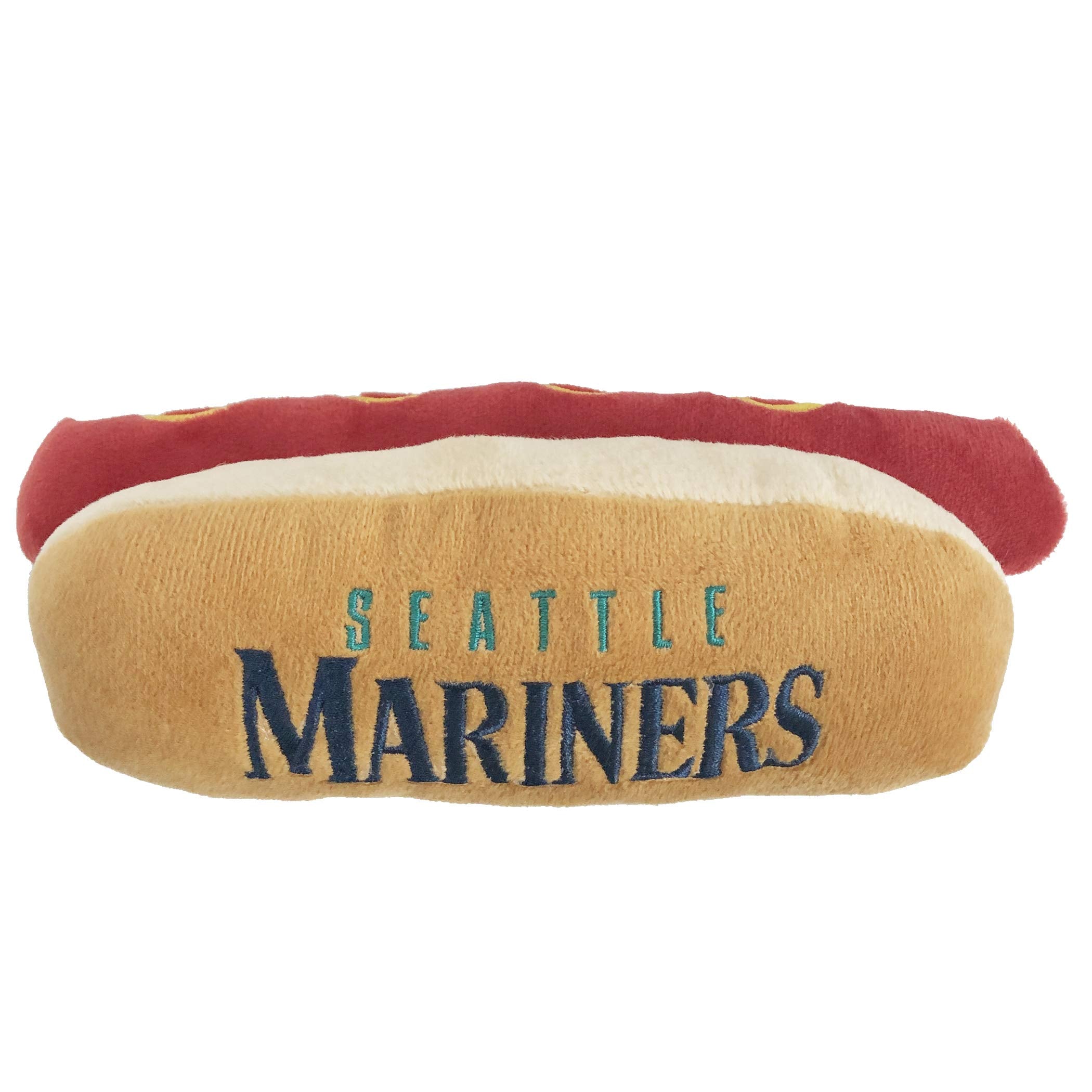 Mlb Seattle Mariners Plush Dog Toys - Stadium Theme Snacks - Cutest Plush Hot-Dog Toy For Dogs & Cats With Inner Squeaker & Prem