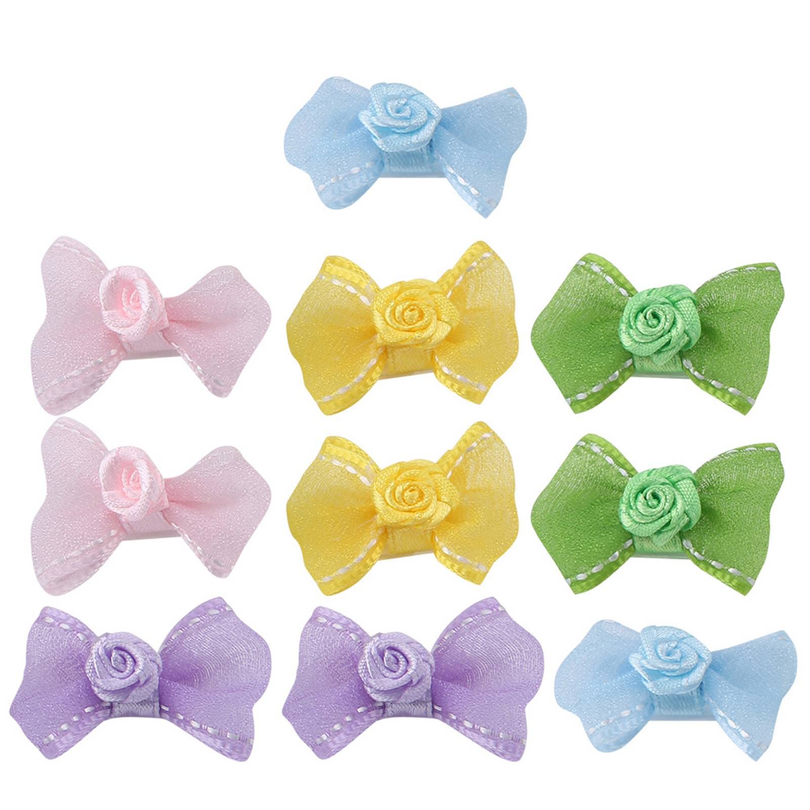 Ymiko Dog Bow Barrette Bows Clips For Hair With Dog Clothing Clip Small Dogs That Stay In Hamster Mini Puppy 2Cm Tiny